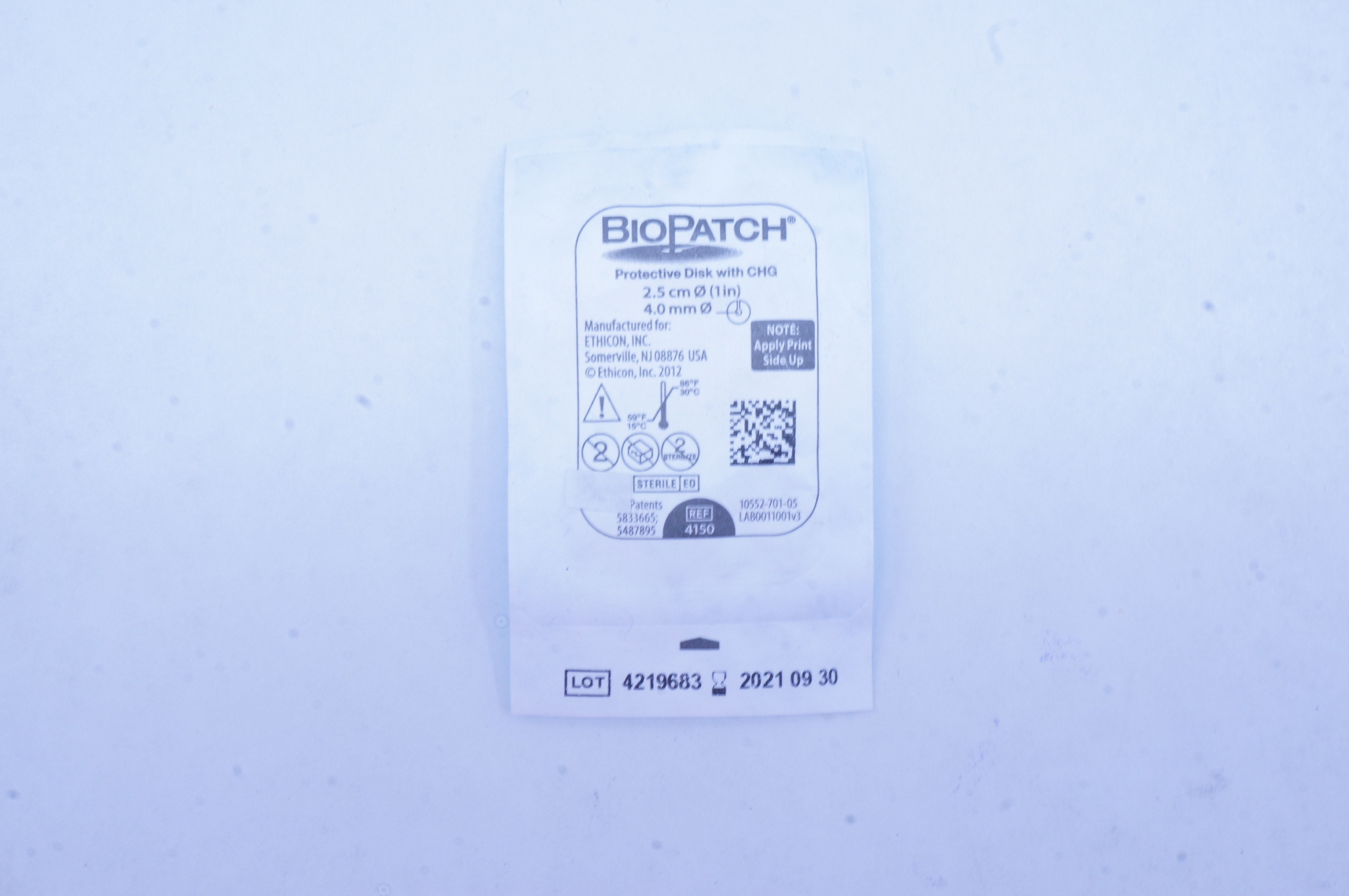 Ethicon 4150 BioPatch Protective Disk with CHG 1in. x 4.0 mm (x)