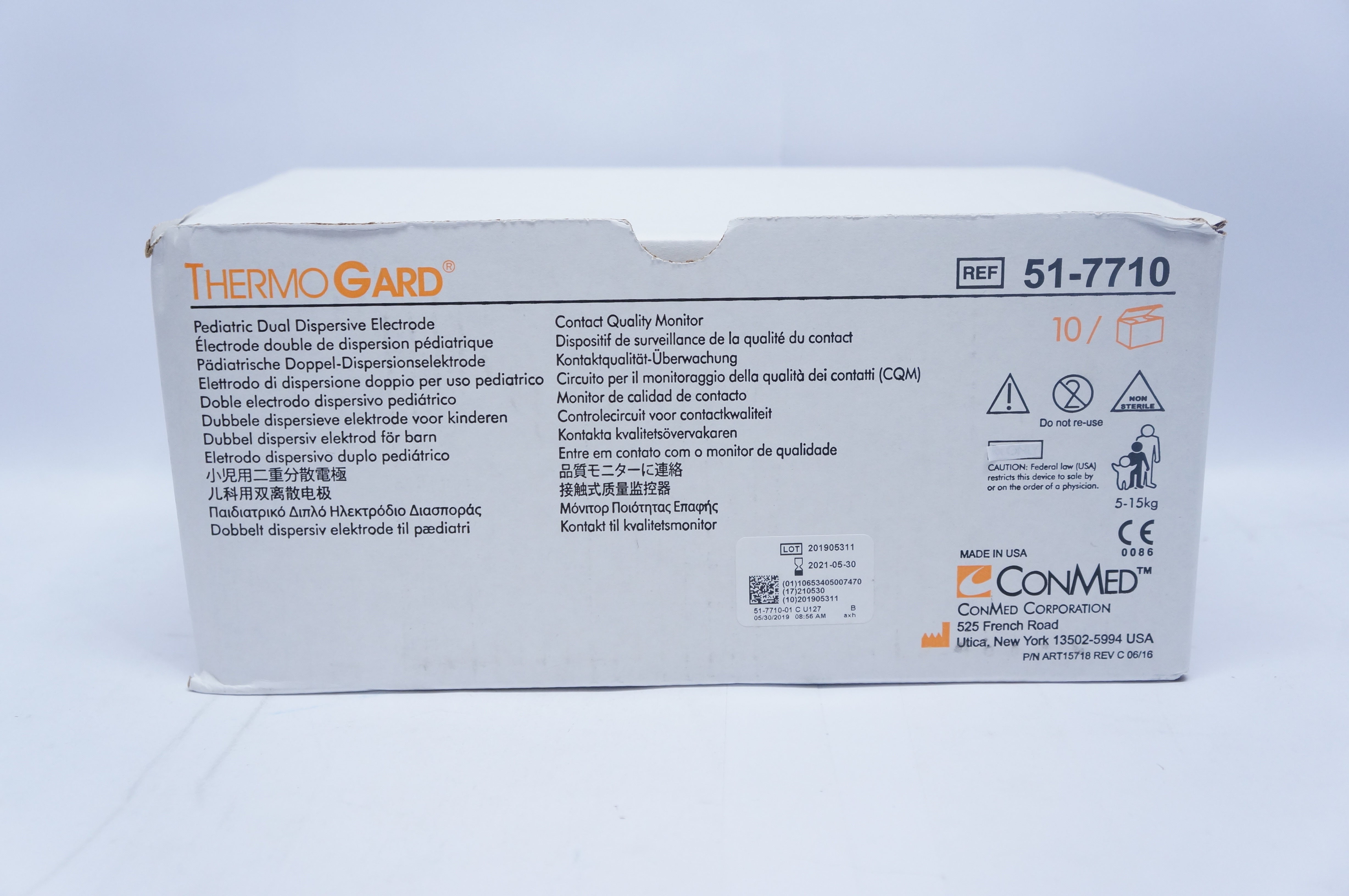 ConMed 51-7710 Thermo Grad Pediatric Dual Dispersive Electrode - Box of 10