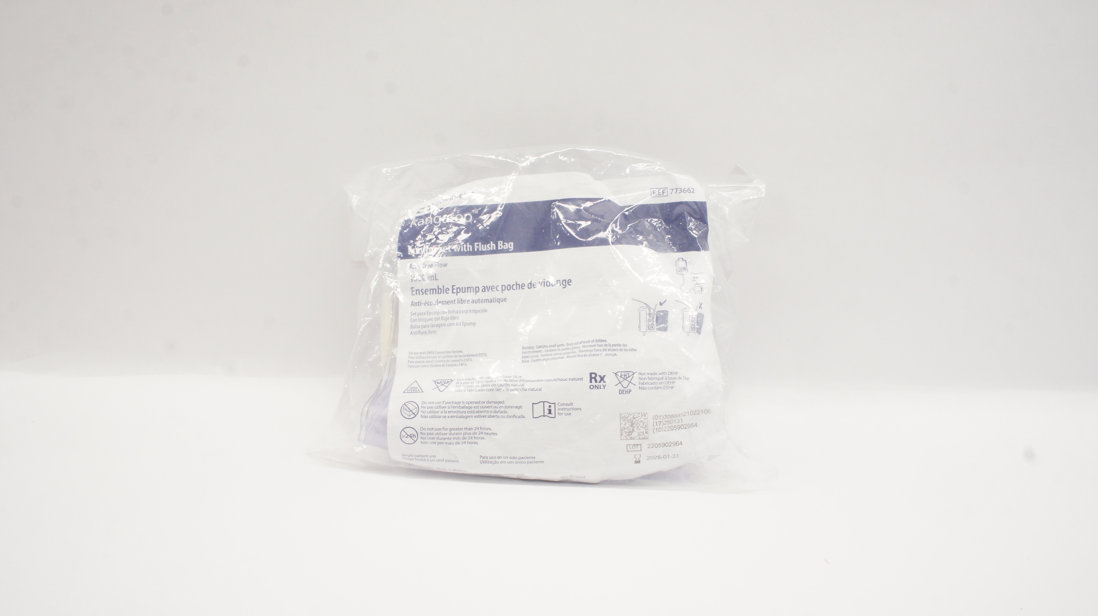 Covidien 773662 Kangaroo Epump Set with Flush Bag Anti-Free Flow 1000mL