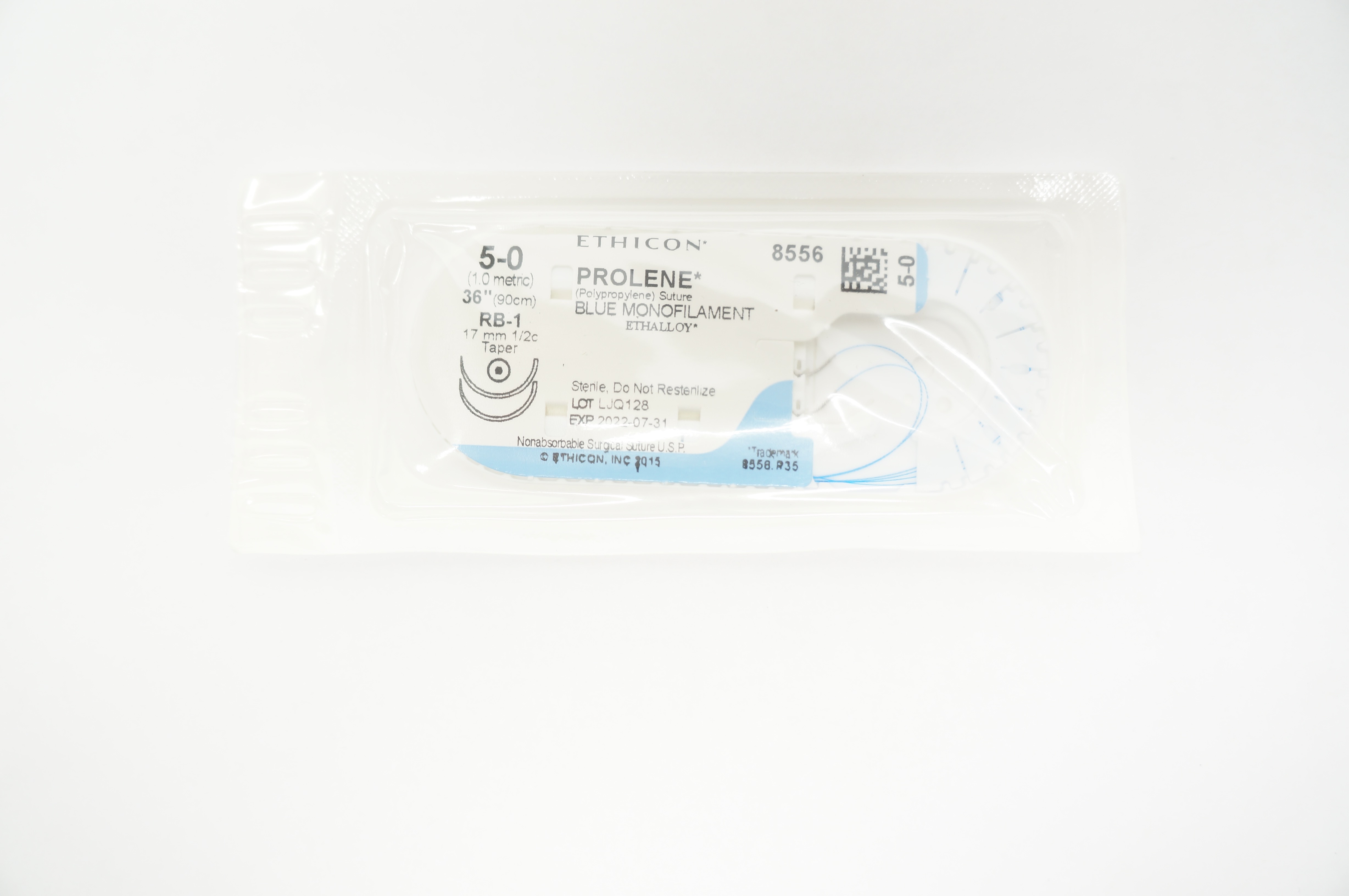 Ethicon 8556 5-0 PROLENE RB-1 17mm 1/2c Taper 36inch (x)