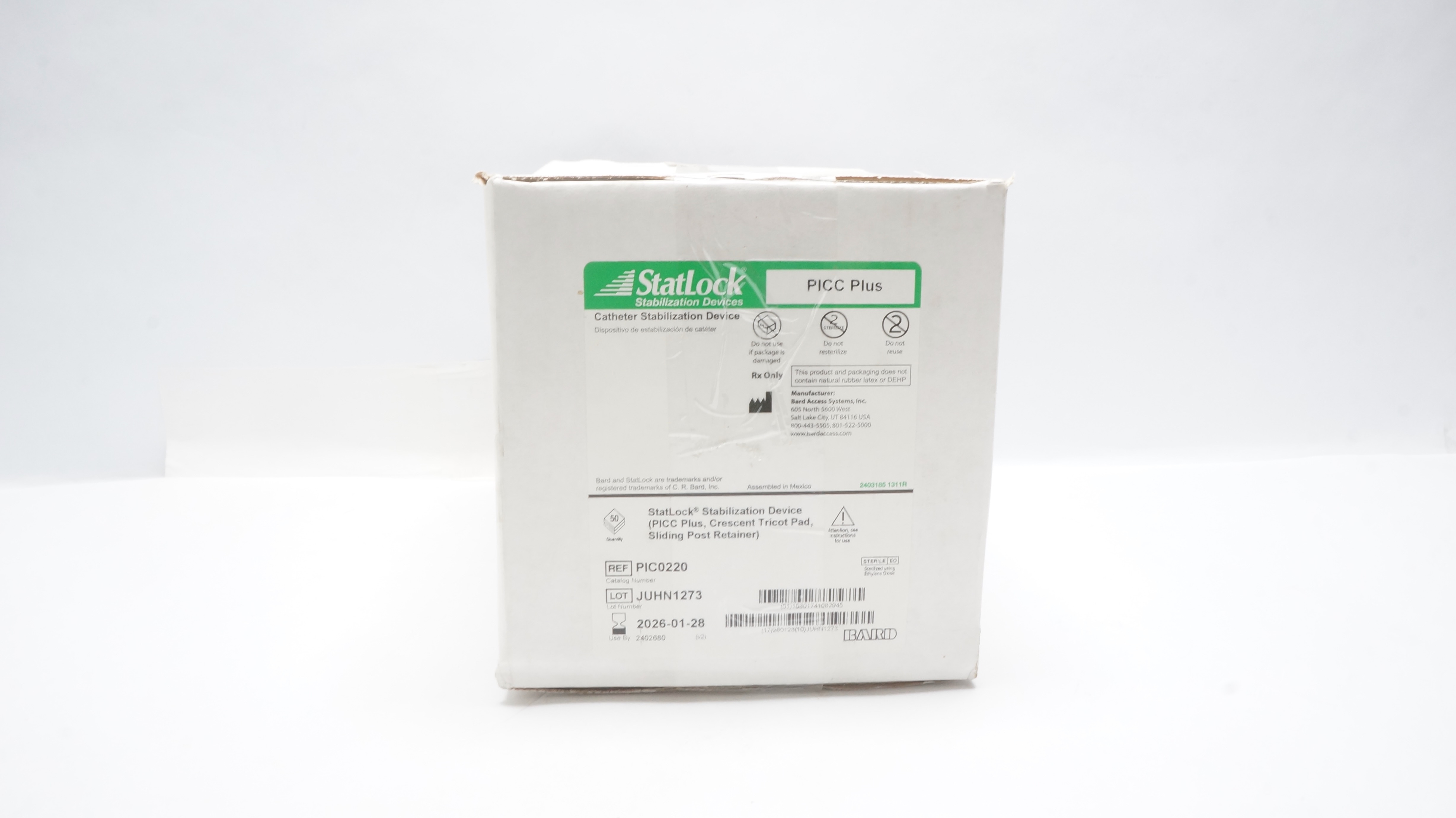 Bard PIC0220 StatLock Cath. Stabilization Device PICC Plus - Box of 50