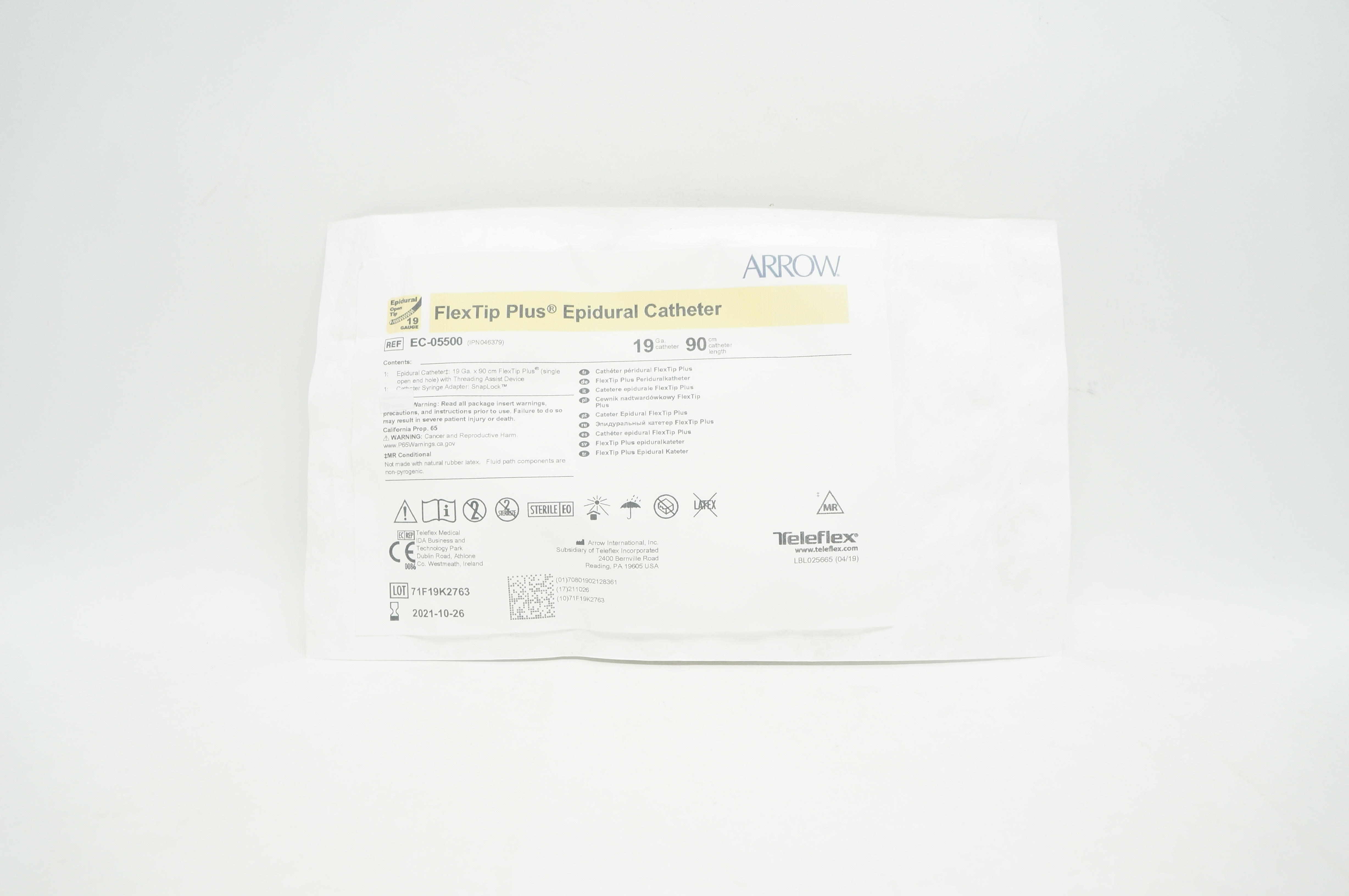 Arrow EC-05500 FlexTip Plus Epidural Cath. 19Ga x 90cm (x)