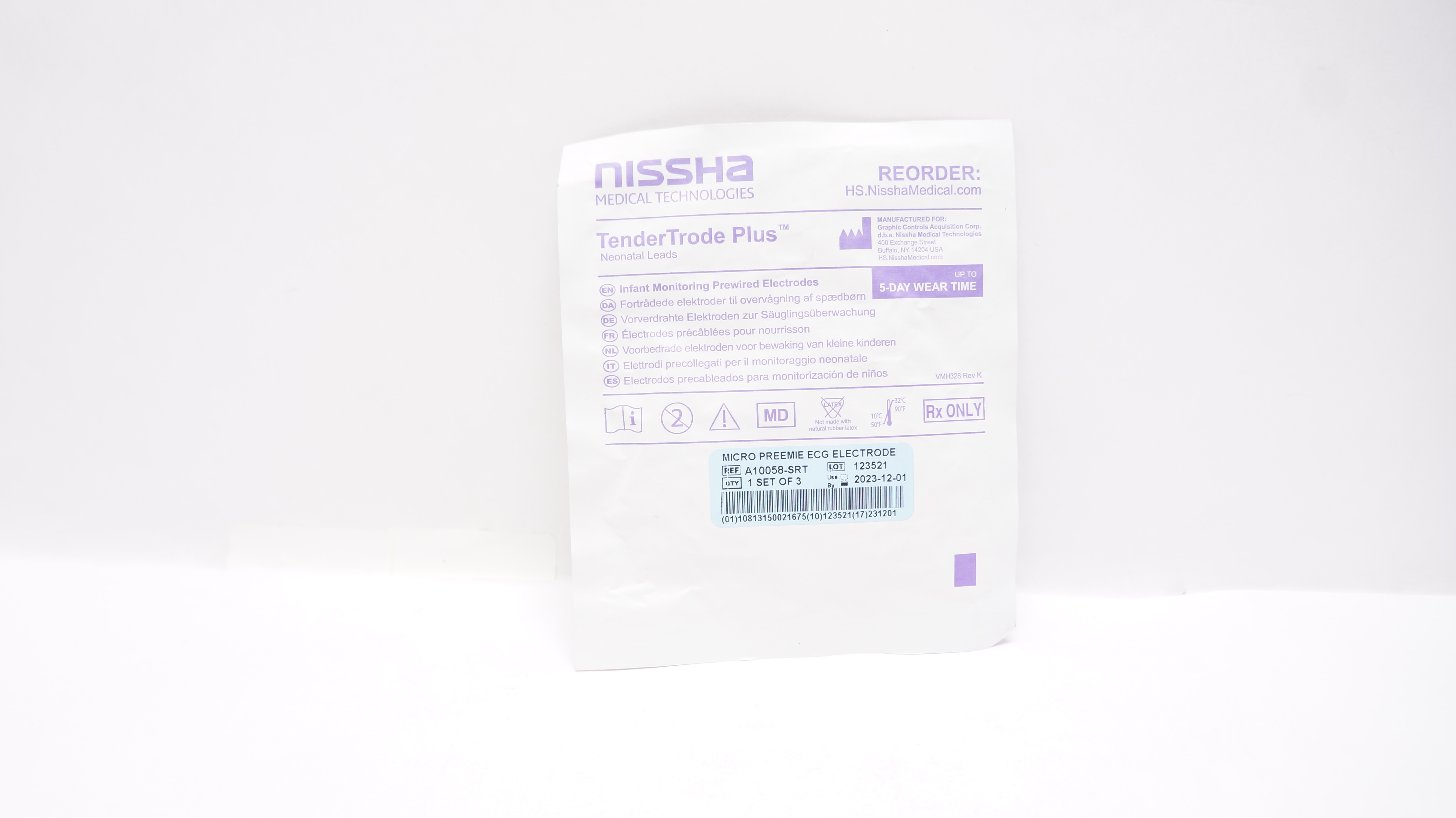 Nissha A10058-SRT TenderTrode Plus Infant Monitoring Electrode (x) - Set of 3