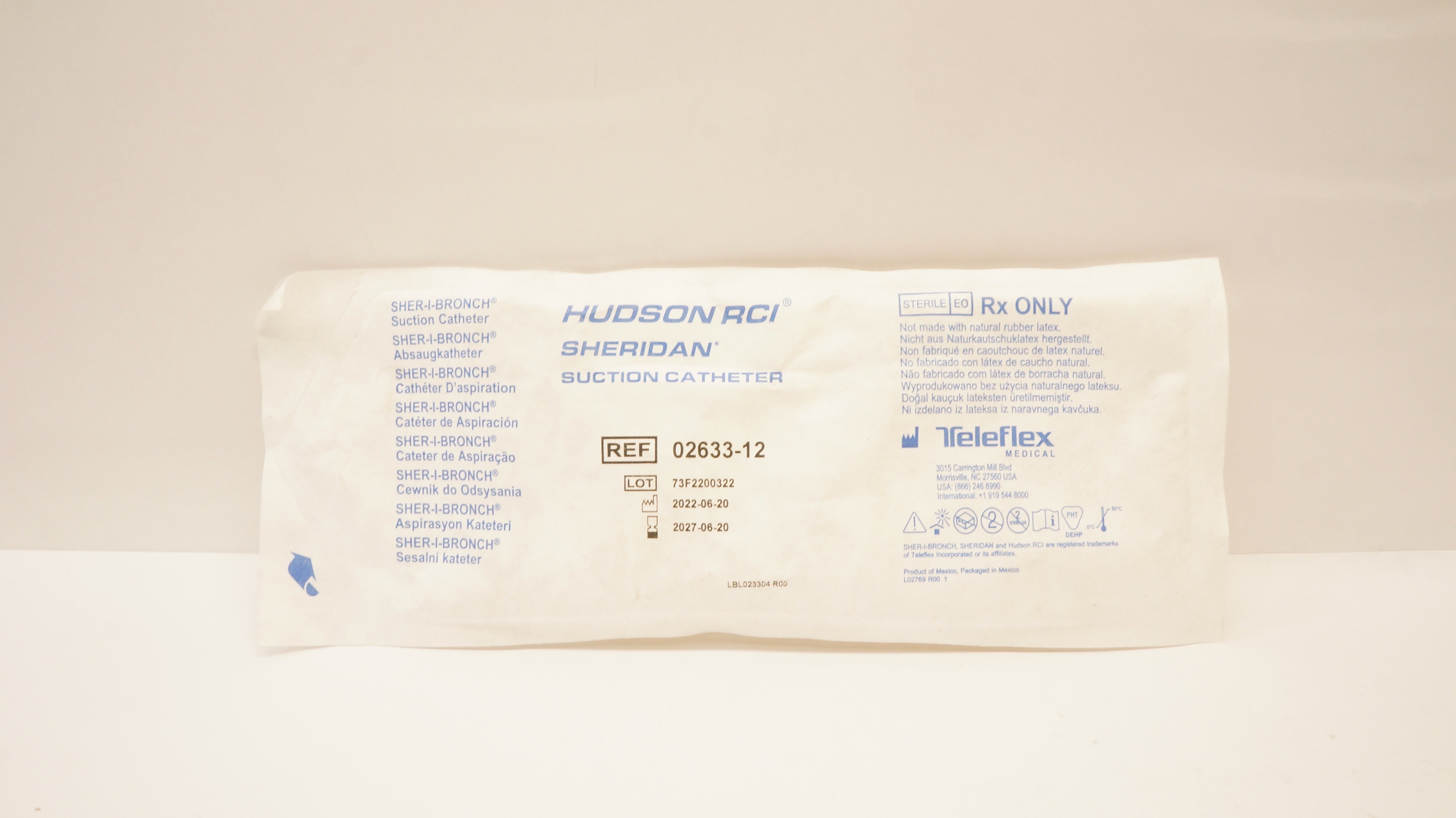Teleflex 02633-12 Hudson RCI Sher-I-Bronch Suction Cath.