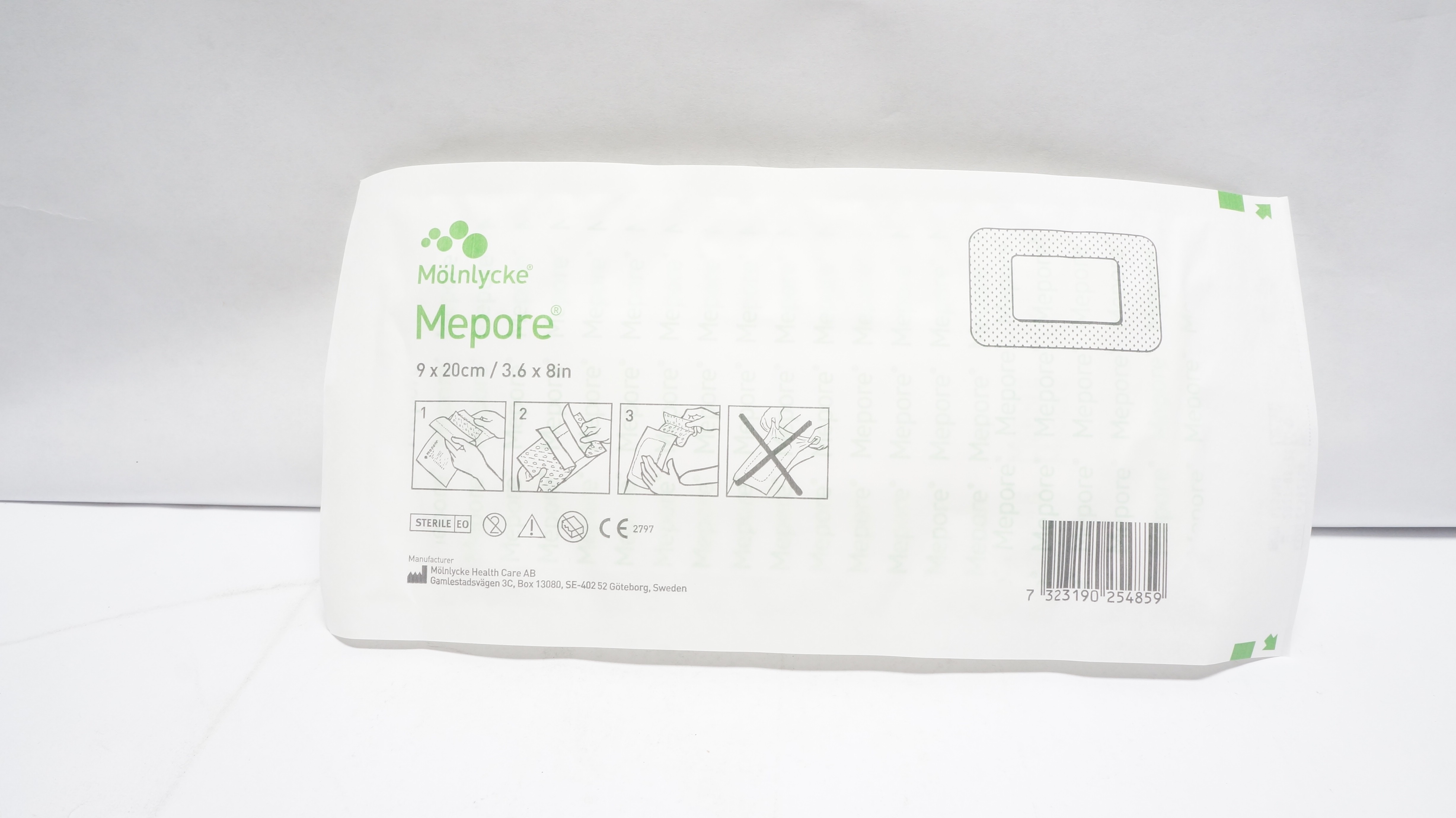 Mölnlycke 671100 Mepore Adhesive Surgical Dressing 3.6 x 8Inch