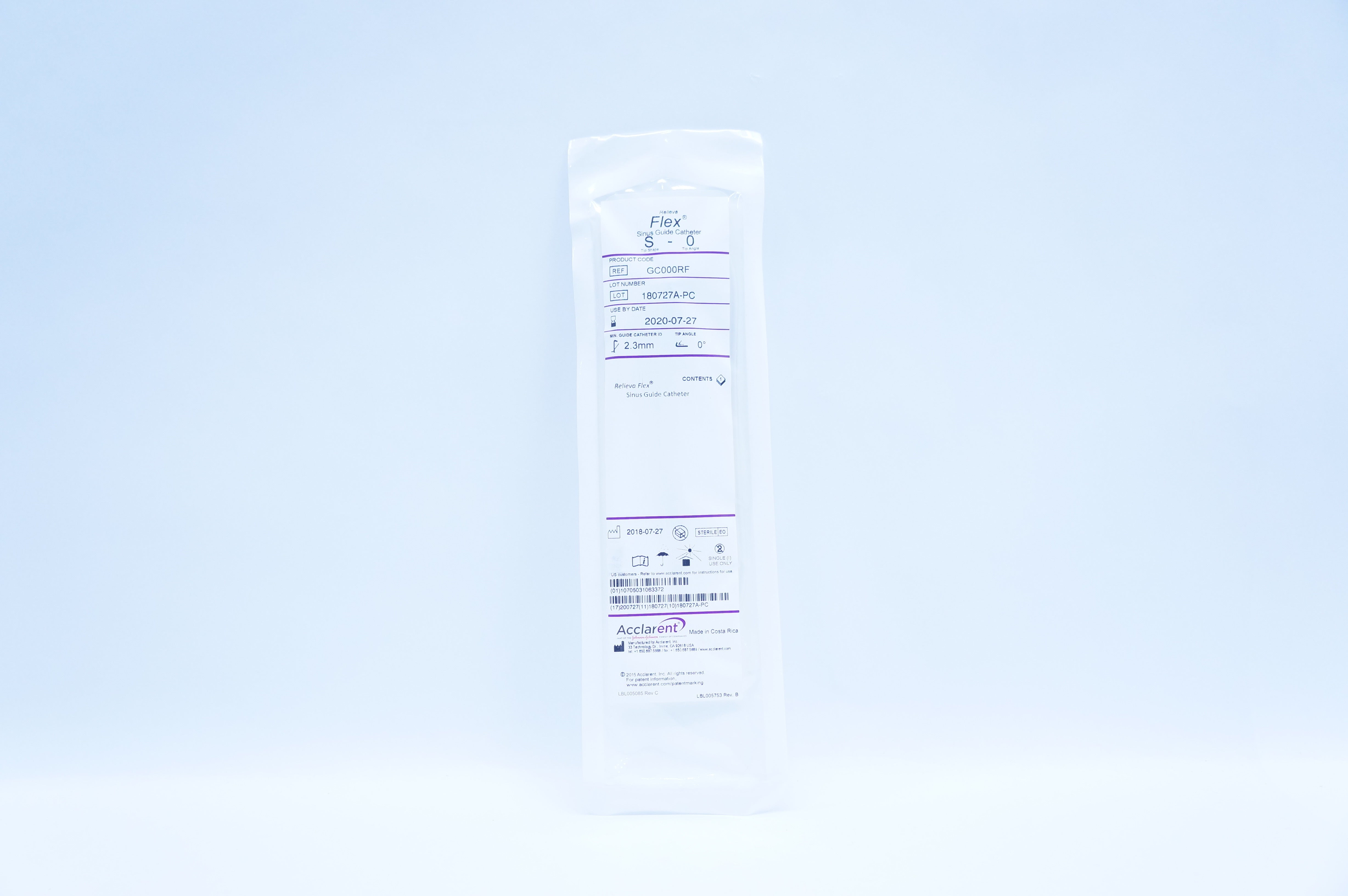 Acclarent GC000RF Relieva Flex Sinus Guide Cath. S-0, 2.3mm, 0 degree (x)