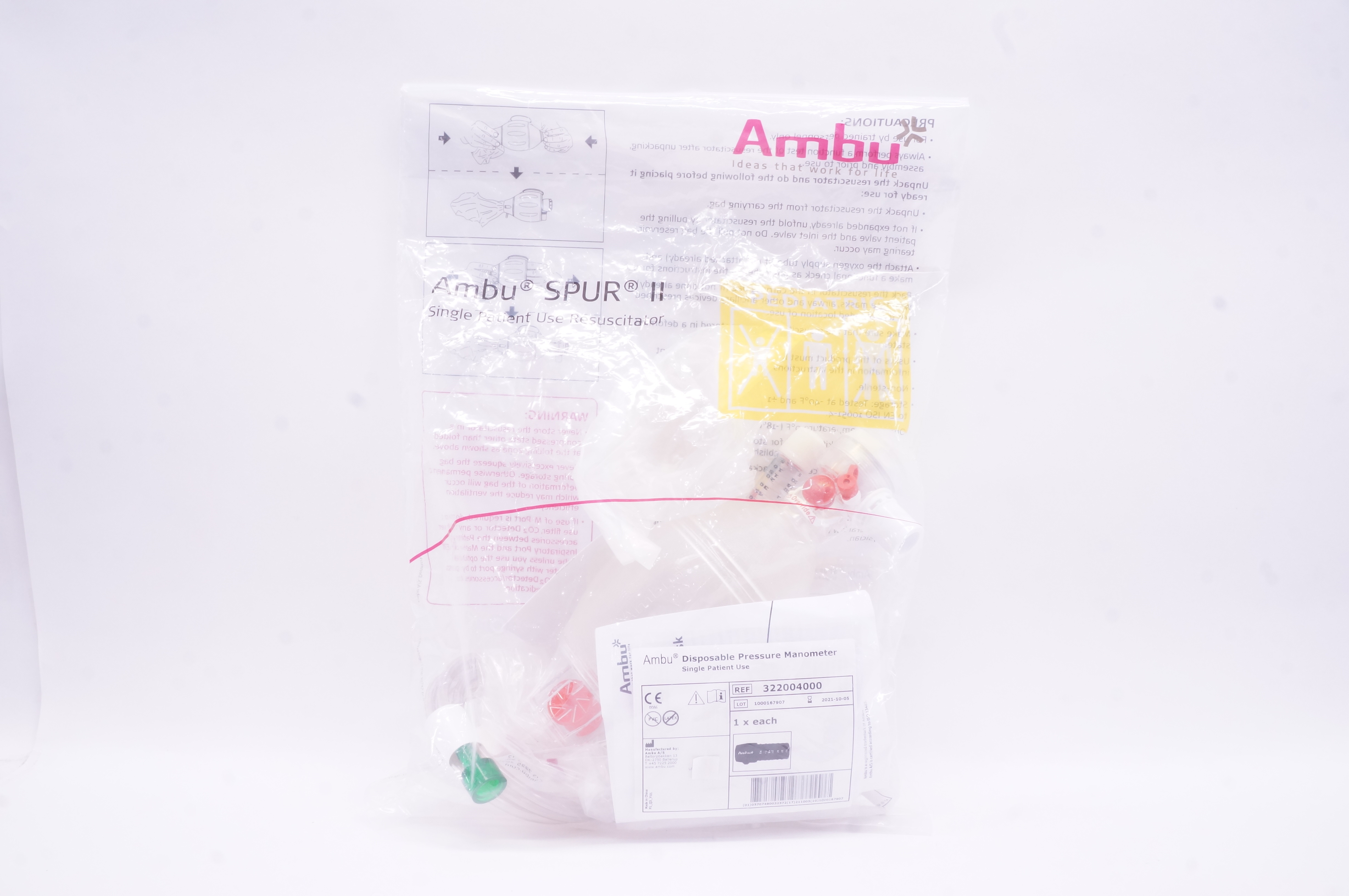 Ambu 322004000 Disposable Pressure Manometer, Single Patient Use