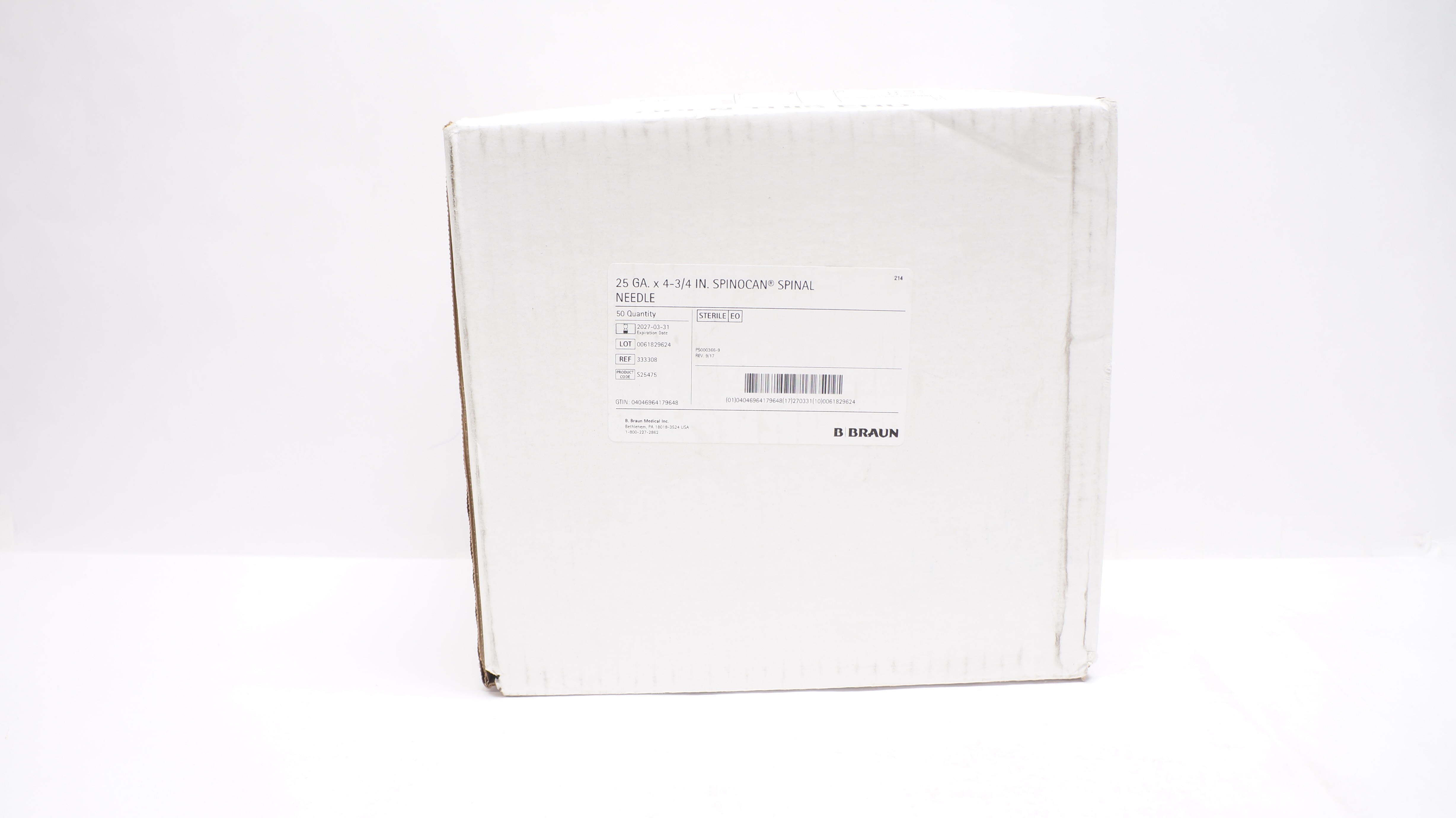 Braun 333308 Spinocan Spinal Ndle 25Ga x 4-3/4inch - Box of 50