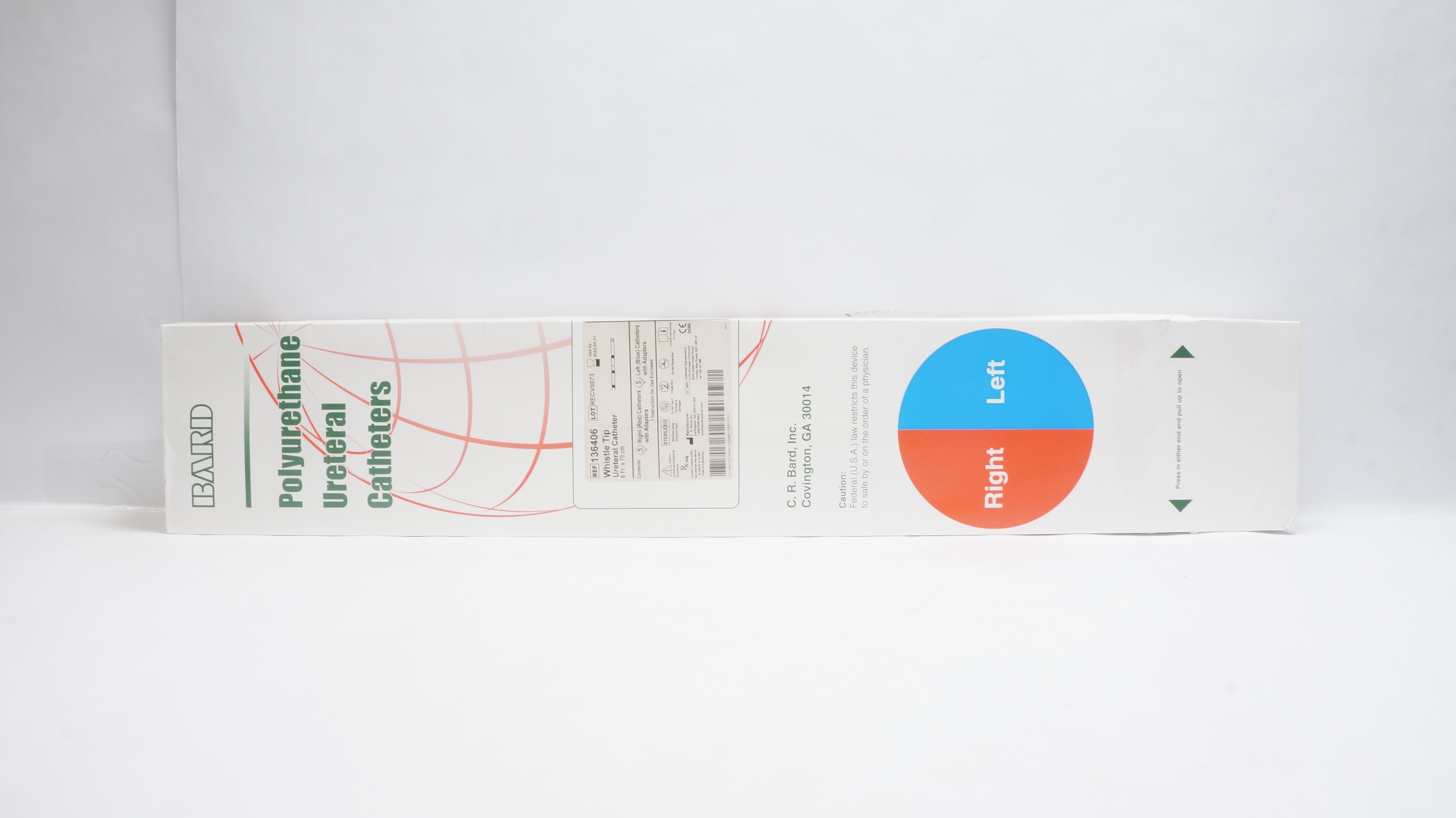 Bard 136406 Polyurethane Ureteral Cath. Whistle Tip 6Fr x 70cm (x) - Box of 5