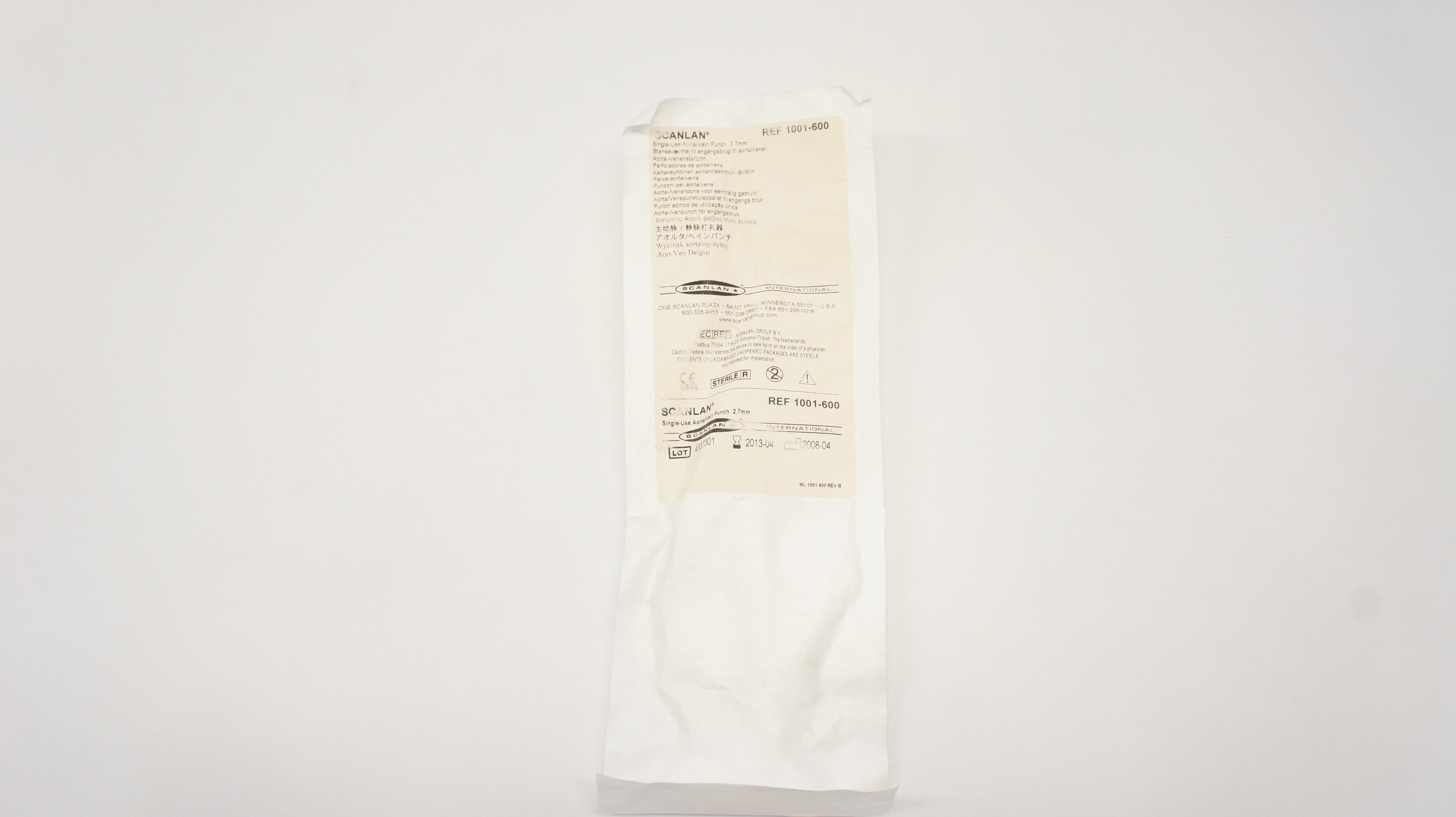 Scanlan 1001600 SingleUse Aorta/Vein Punch 2.7mm (x)