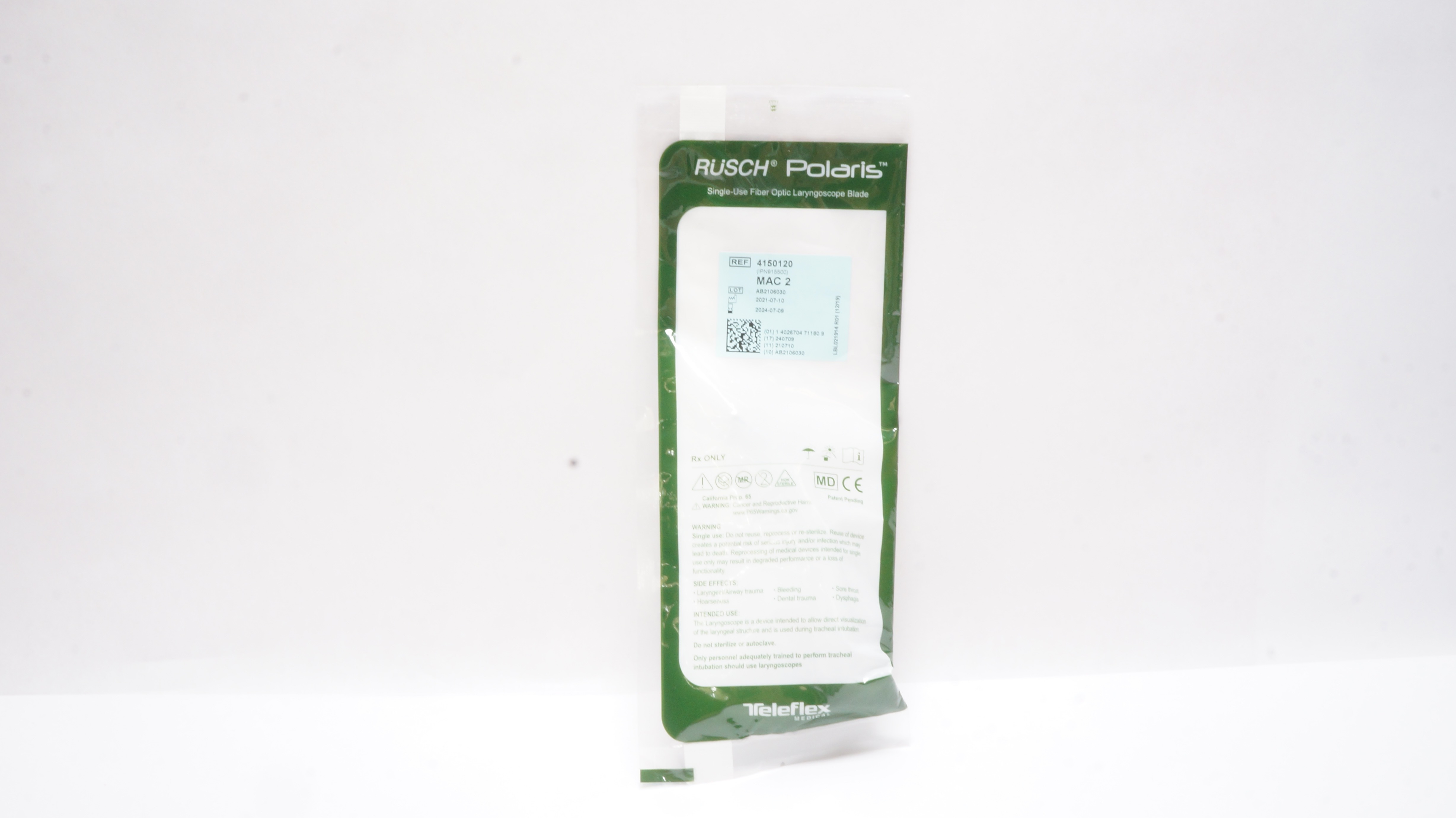 Teleflex 4150120 Rusch Polaris Fiber Optic Laryngoscope Blade MAC 2