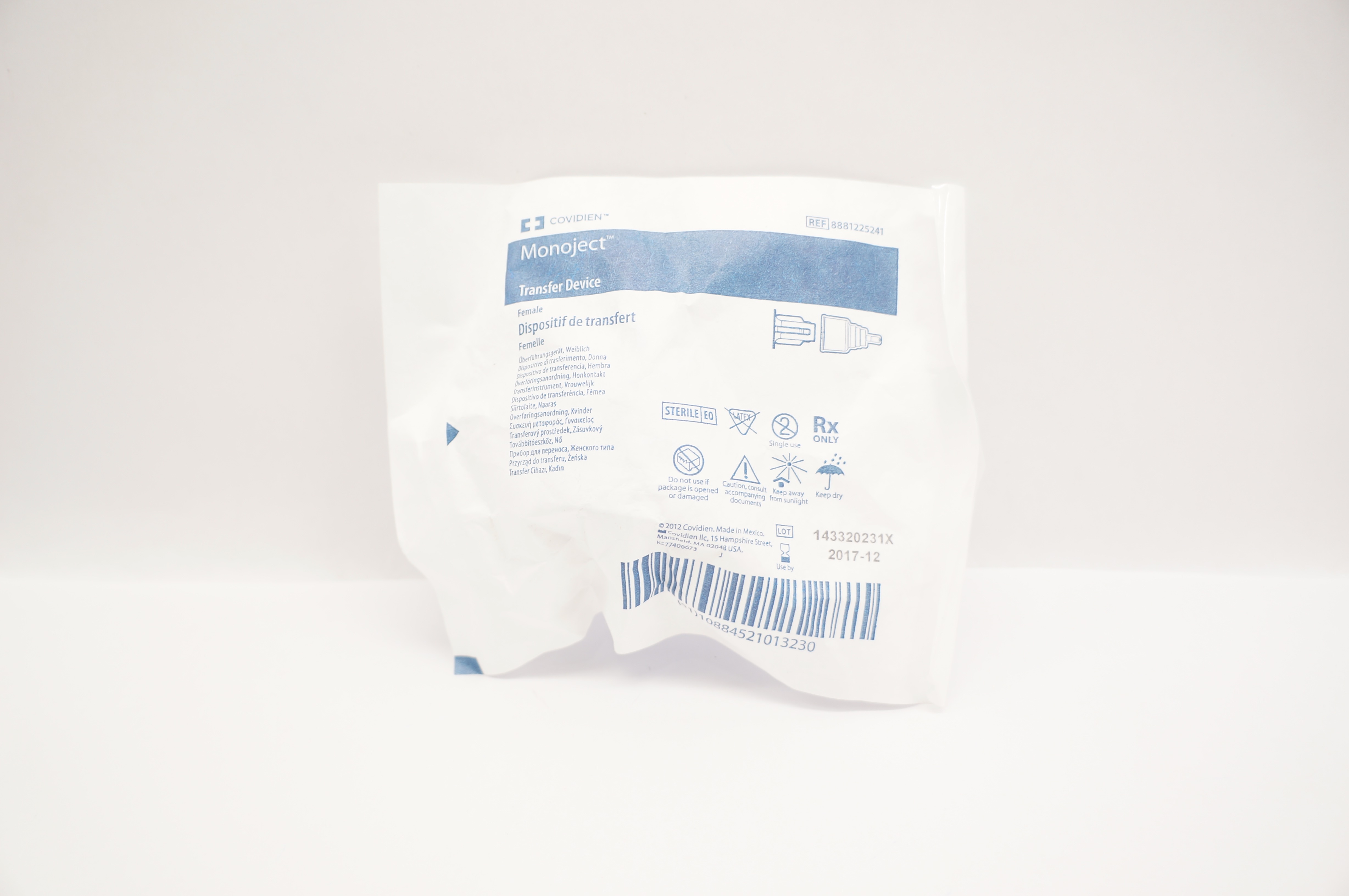 Covidien 8881225241 Monoject Transfer Device Female (x)
