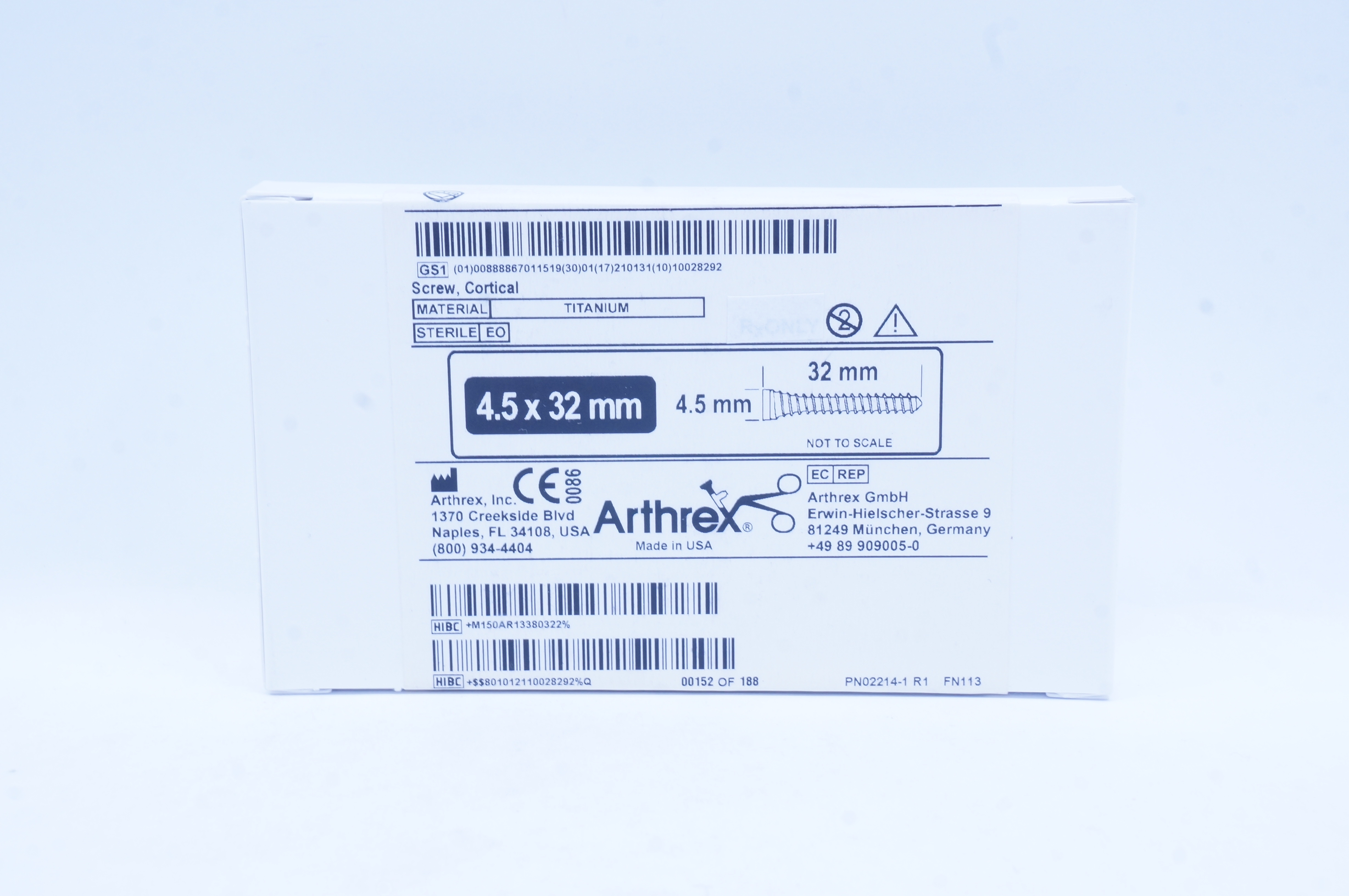 Arthrex AR-13380-32 Screw Cortical 4.5mm x 32mm