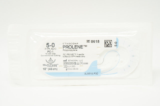 Ethicon 8618 5-0 PROLENE PC-1,13mm 3/8c Conventional Cutting, 18inch