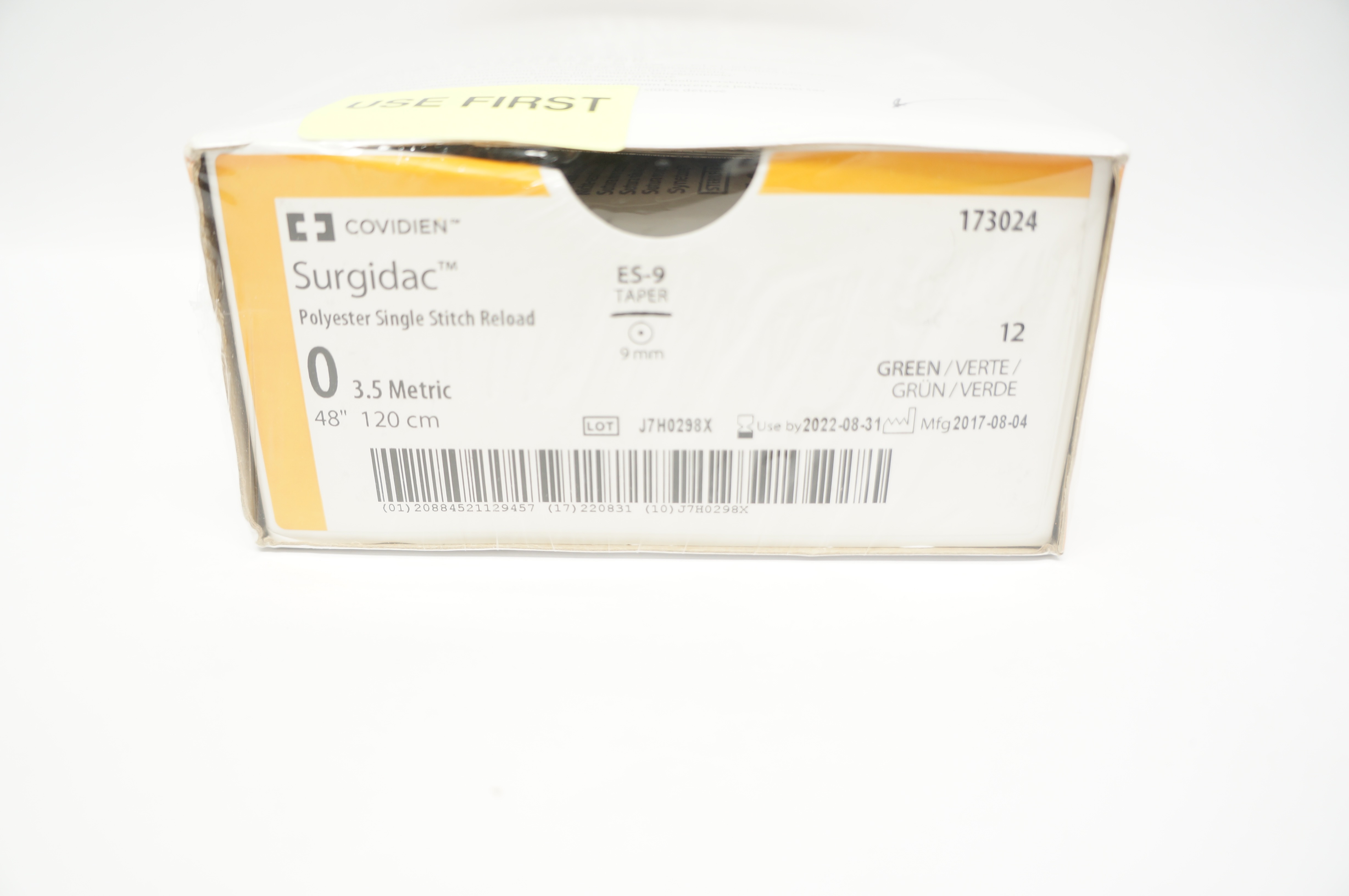 Covidien 173024 0 Surgidac Stitch Reload,ES-9, 9mm Taper, 48inch  - Box of 8