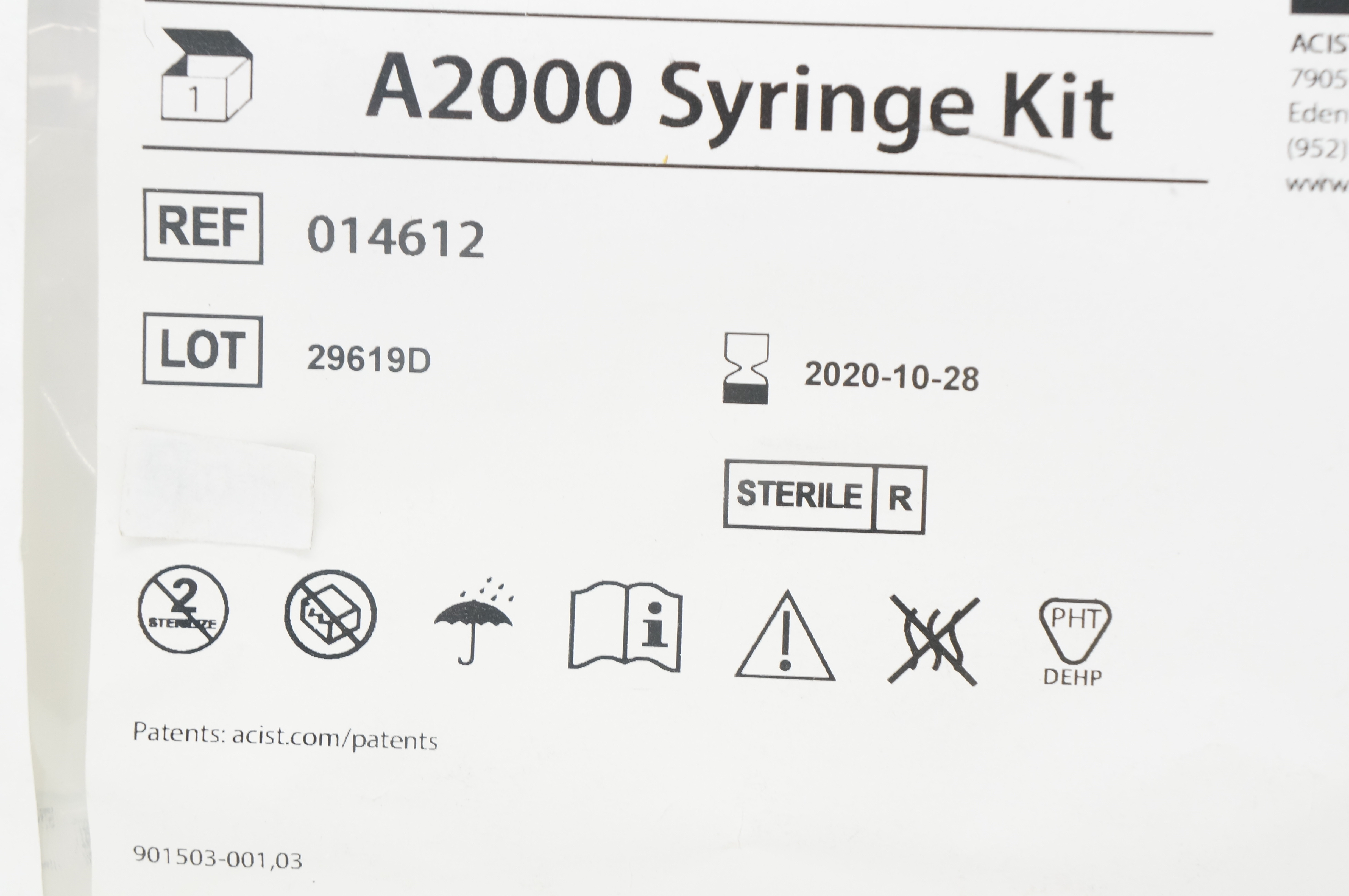 ACIST 014612 CVi A2000 SYRINGE KIT (x)