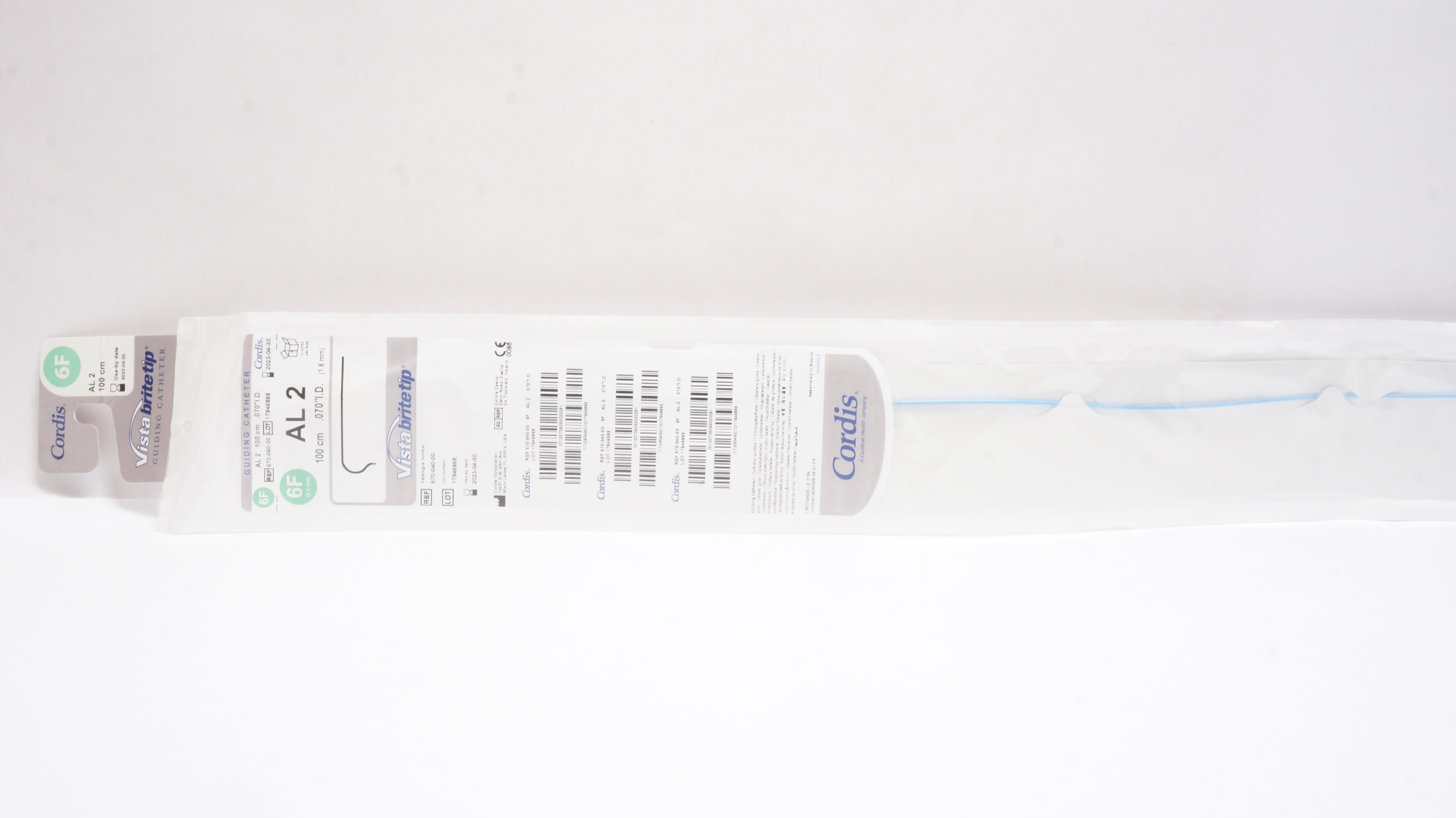 Cordis 670-040-00 Guiding Cath. AL 2, 6F x .070inch x 100cm (x)