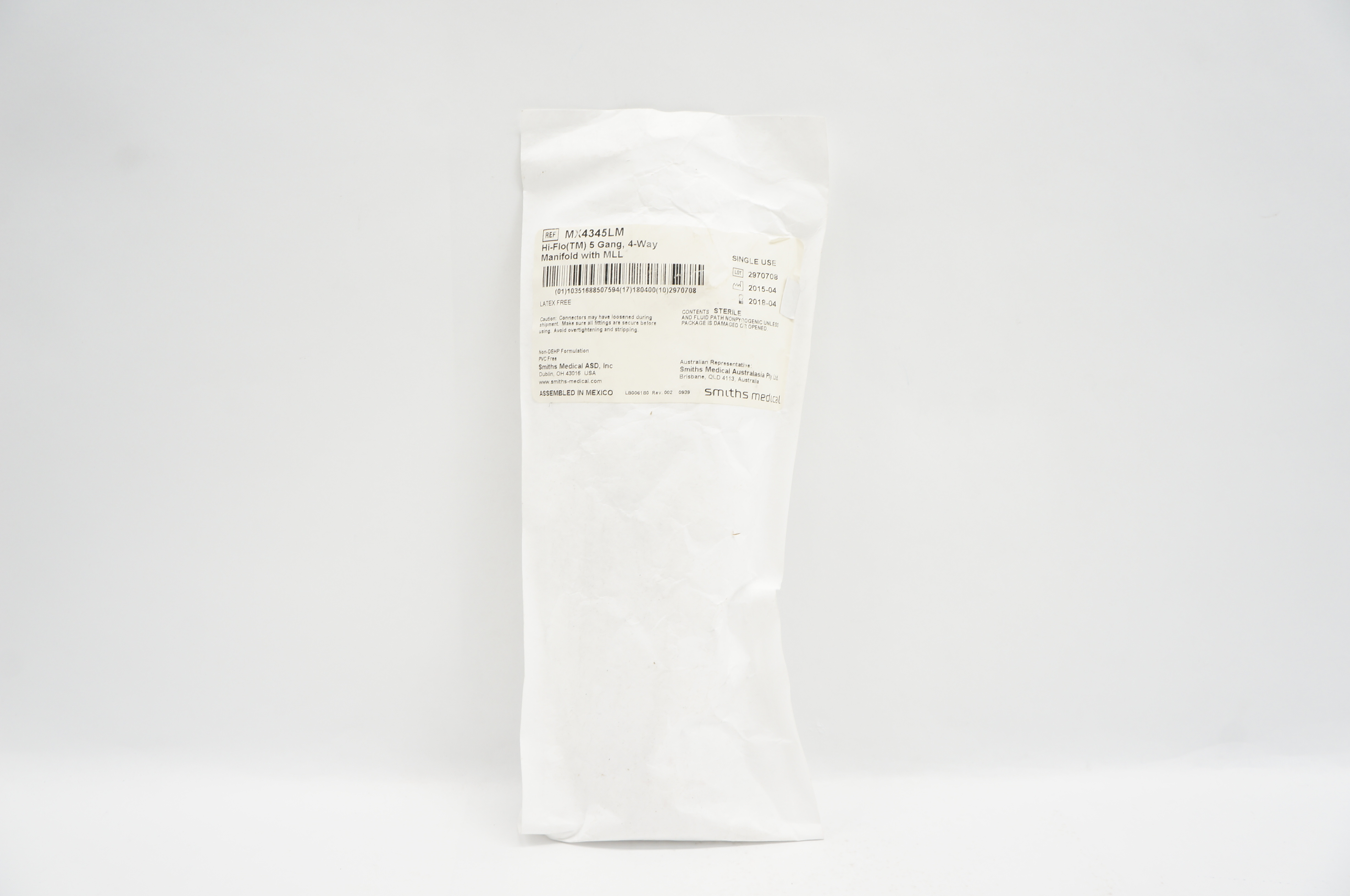 Smiths Medical MX4345LM Medex Hi-Flo 5 Gang, 4 Way Manifold With Mll (x)