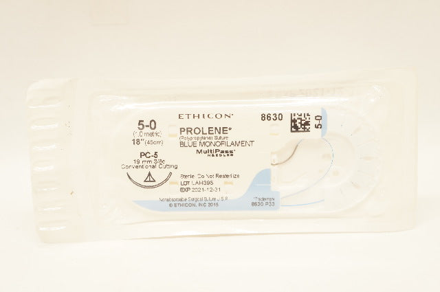 Ethicon 8630 5-0 PROLENE PC-5 19mm 3/8c Conventional Cutting, 18inch (x)