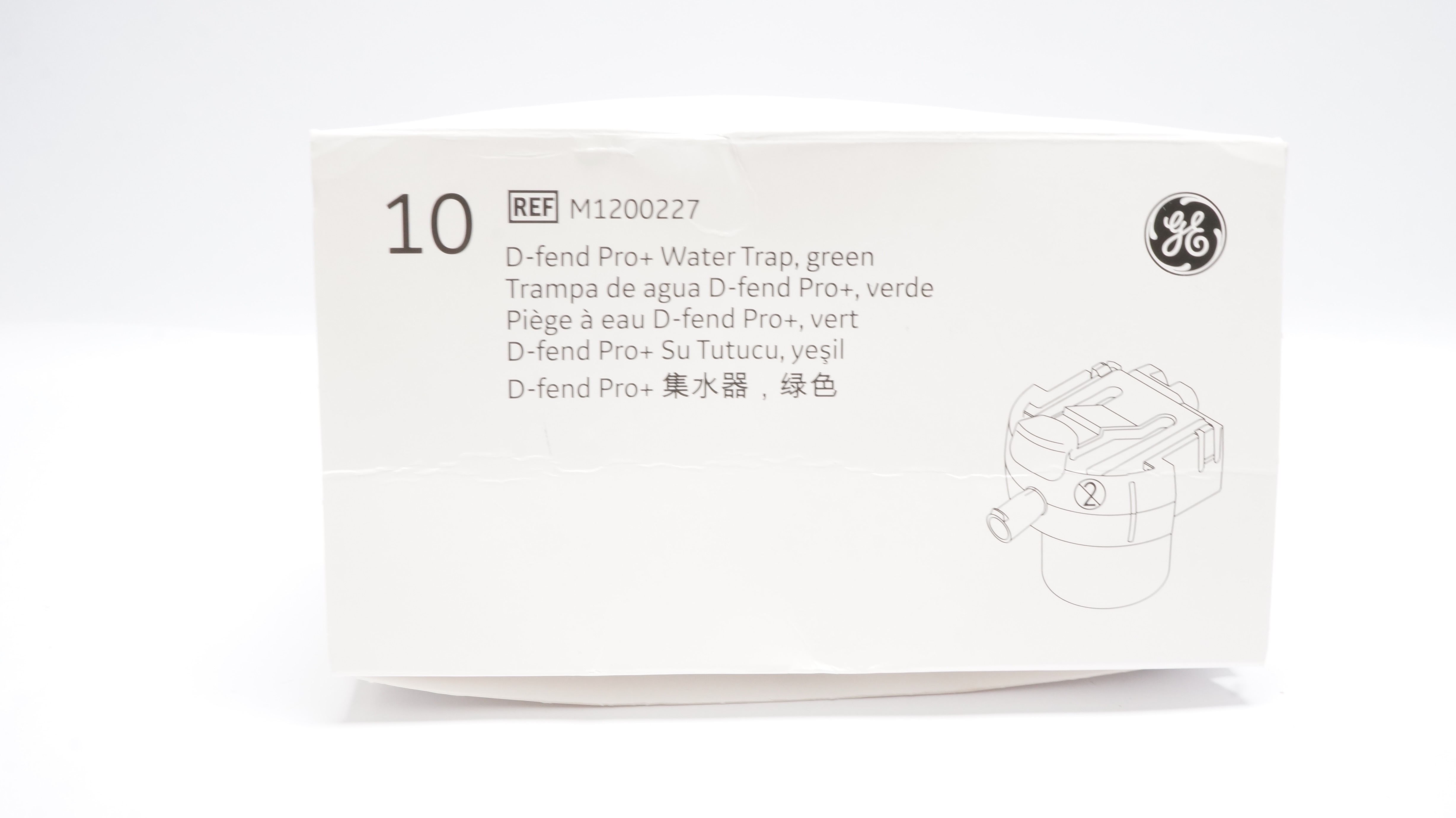 GE Medical M1200227 D-Fend Pro+ Water Trap, Green - Box of 10