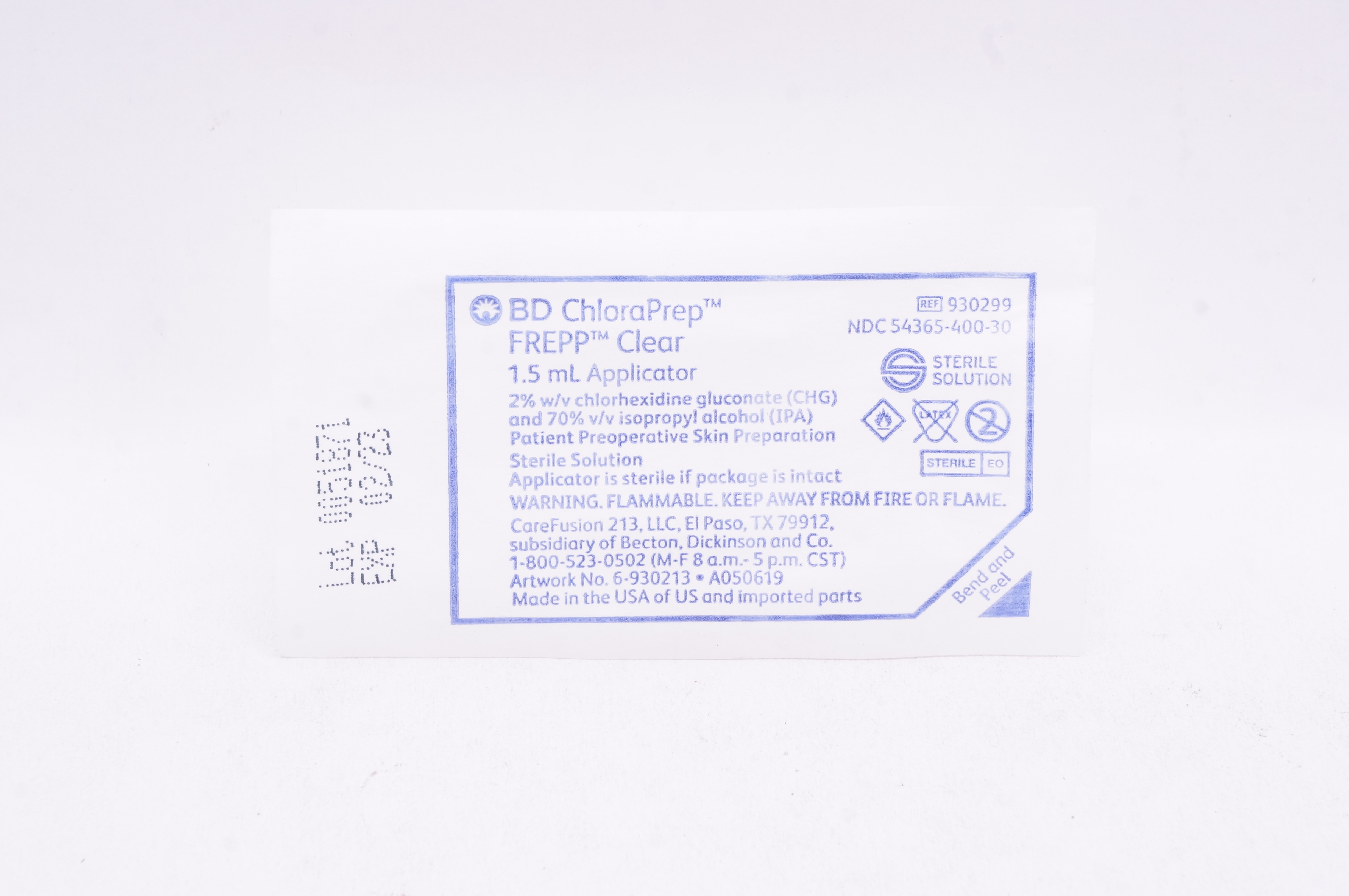 BD 930299 ChloraPrep FREPP Clear 1.5 mL Applicator (x)