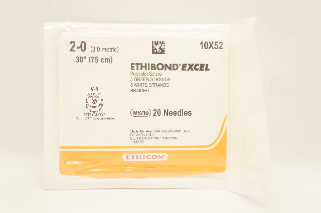 Ethicon 10X52 2-0 Ethibond Excel V-5 17mm 1/2c Tapercut, 30inch