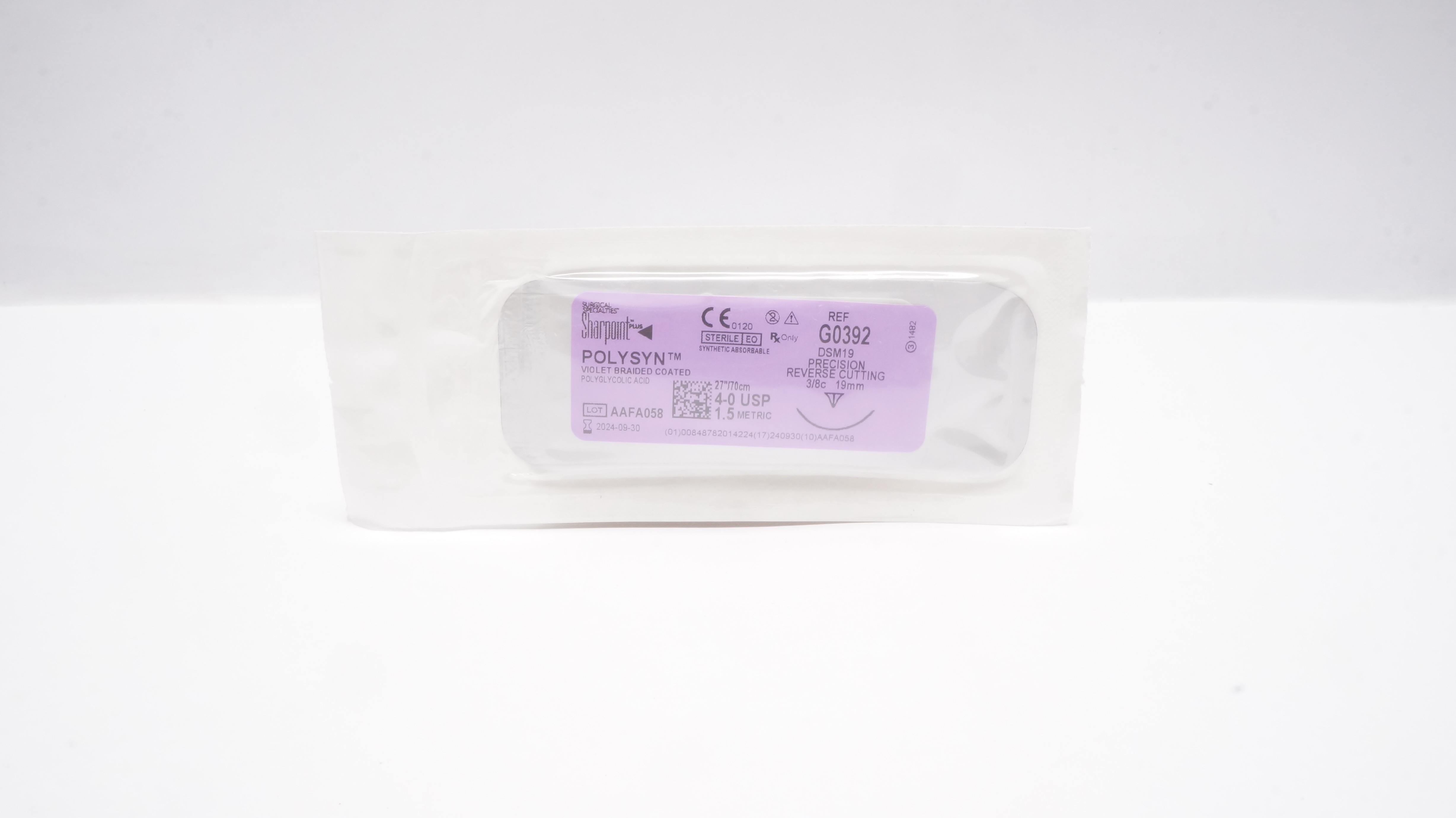 Surgical Specialities G0392 4-0 27inch Sharpoint Plus Polysyn Stre. DSM 19mm (x)