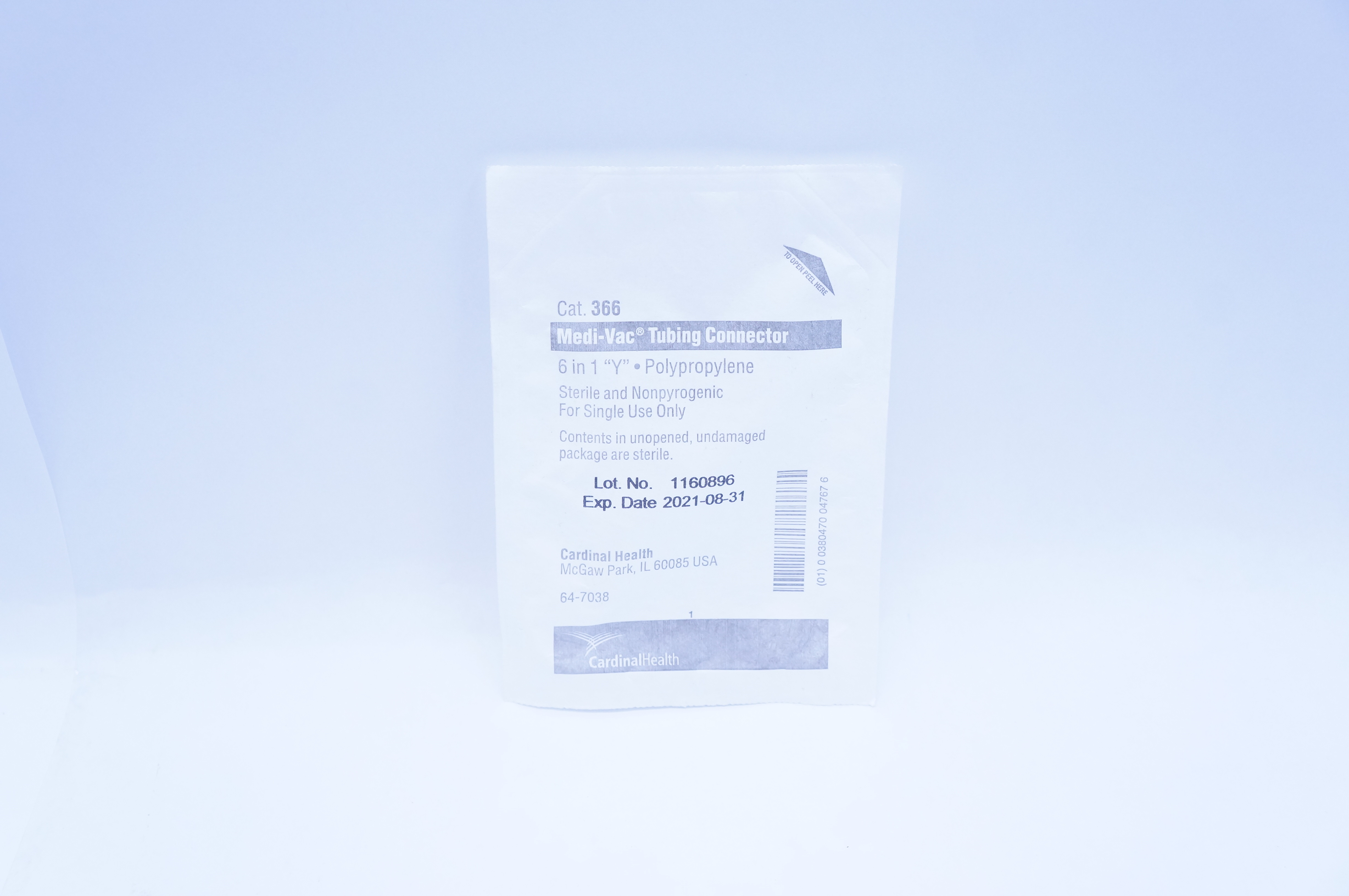 Cardinal Health 366 Medi-Vac Tubing Connector 6 in 1 Y Polypropylene