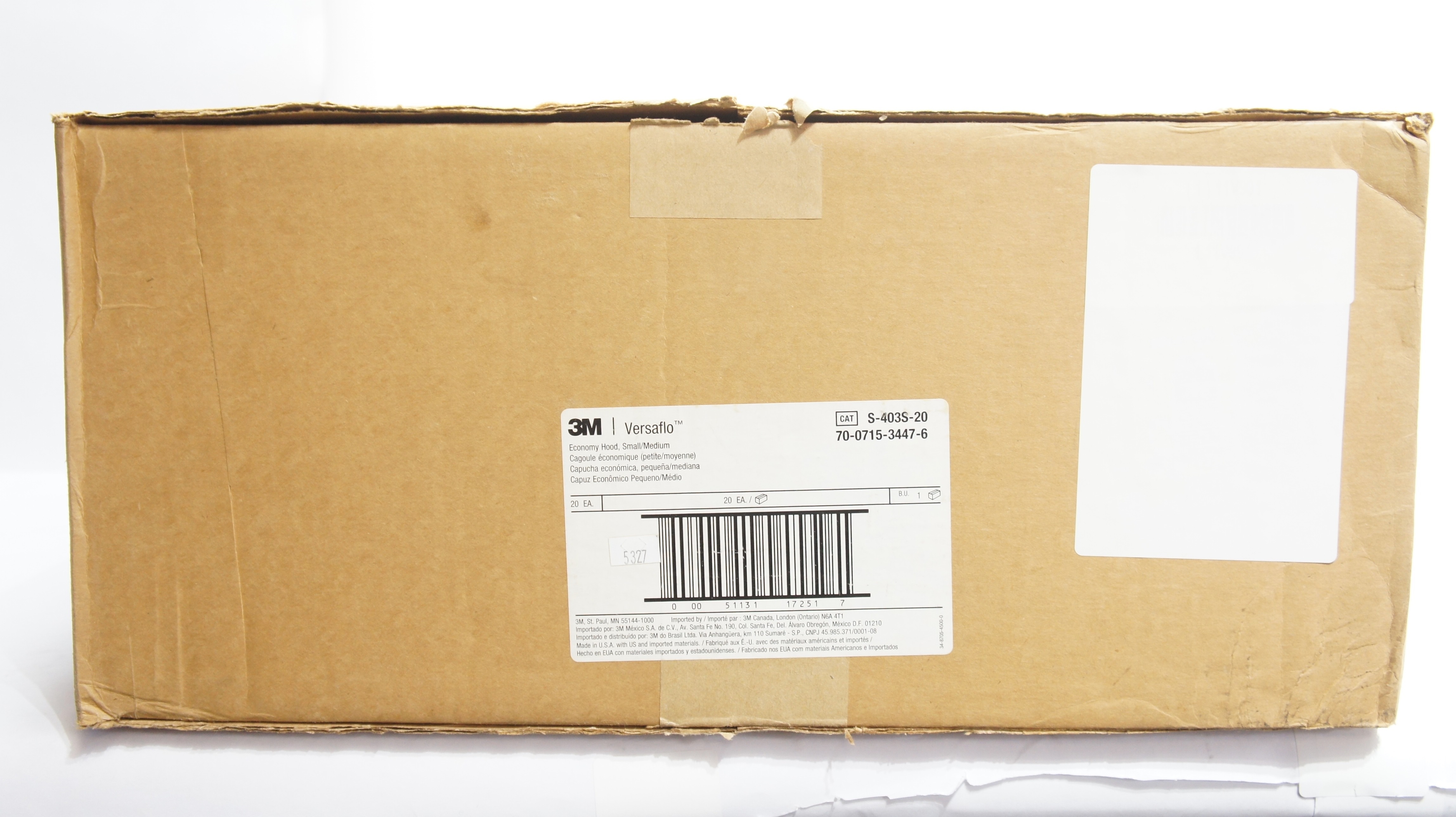 3M S-403S-20 Versaflo Economy Hood, Small/Medium - Case of 20
