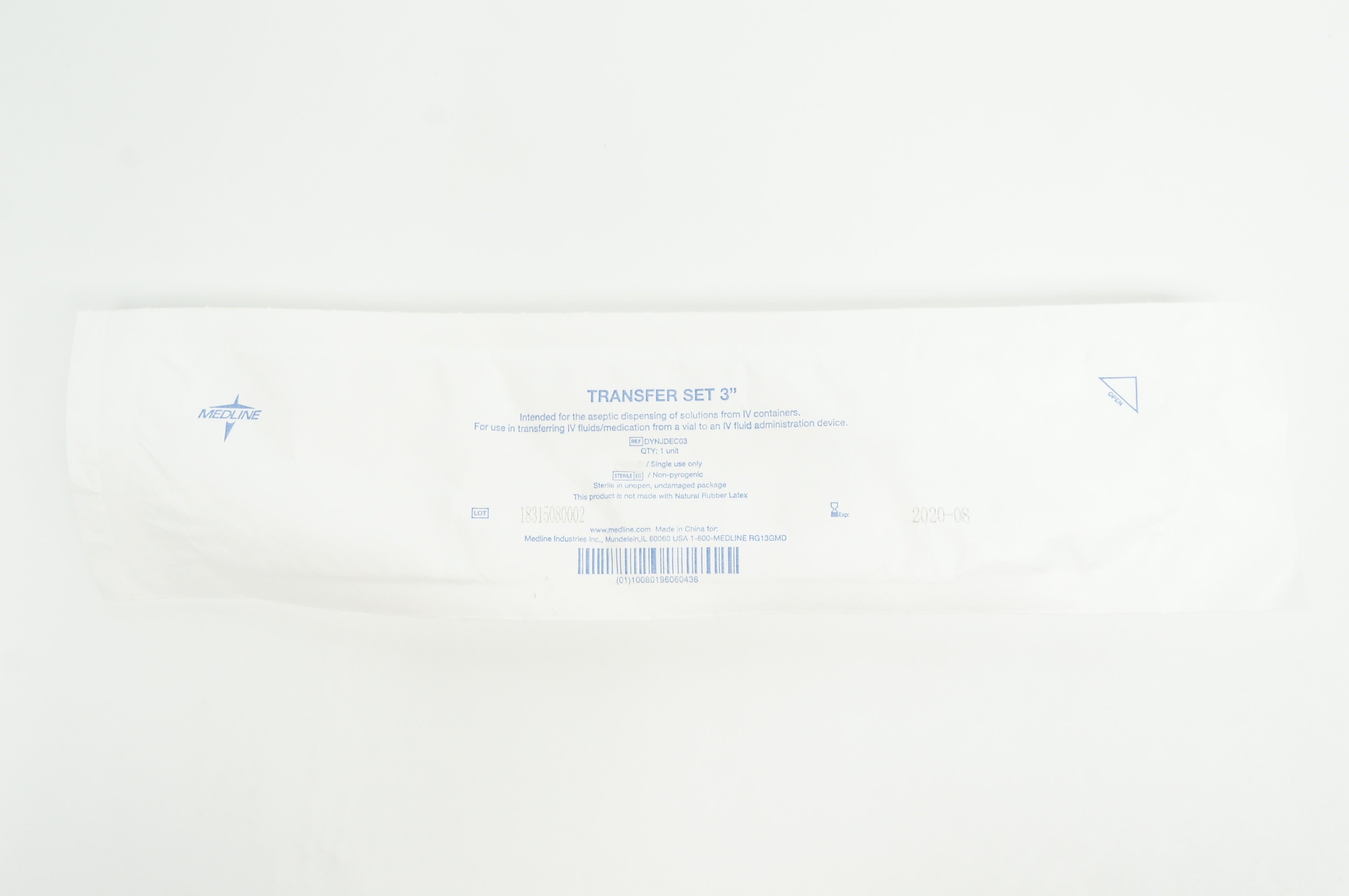 Medline DYNJDEC03 Transfer Set 3 inch (x)