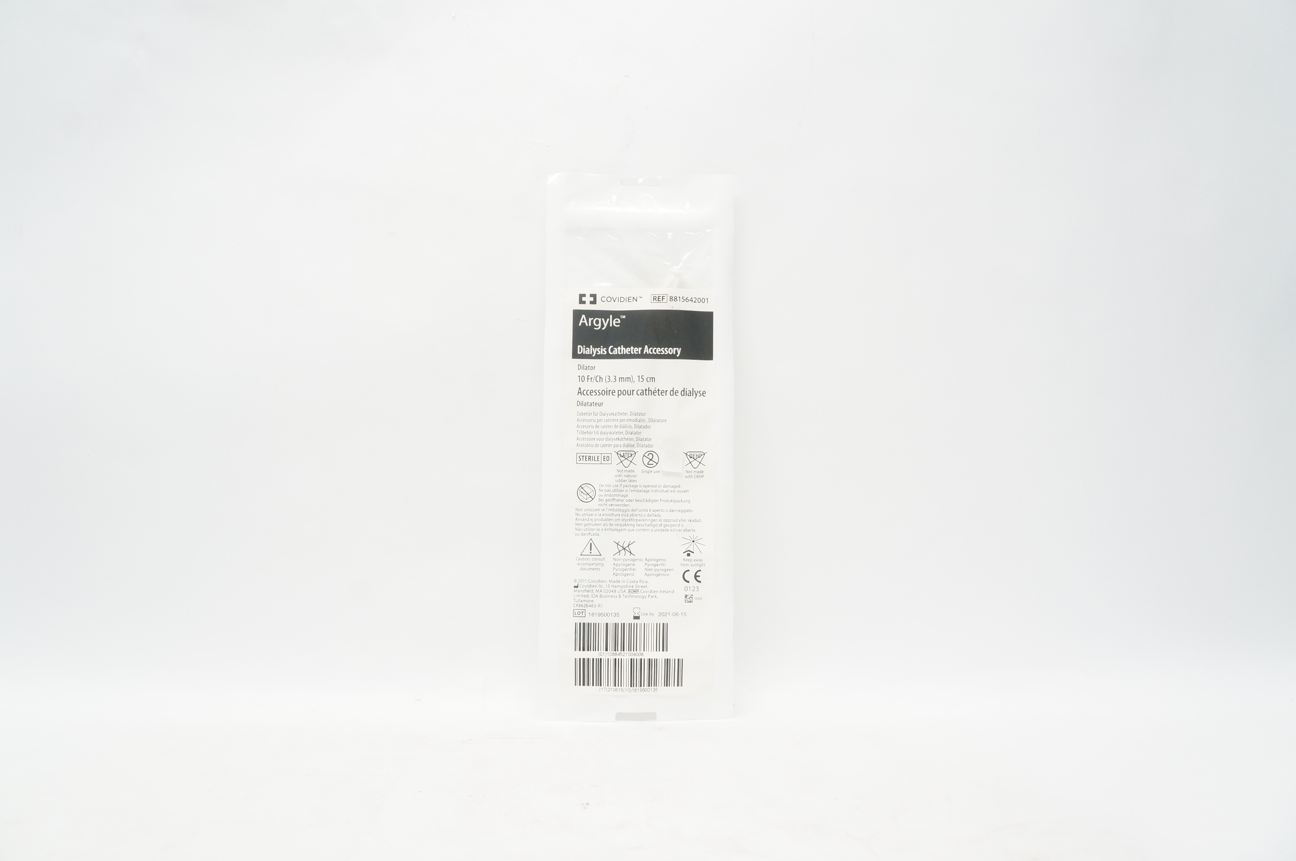 Covidien 8815642001 Argyle Dialysis Catheter Accessory 10Fr/Ch 15cm (x)