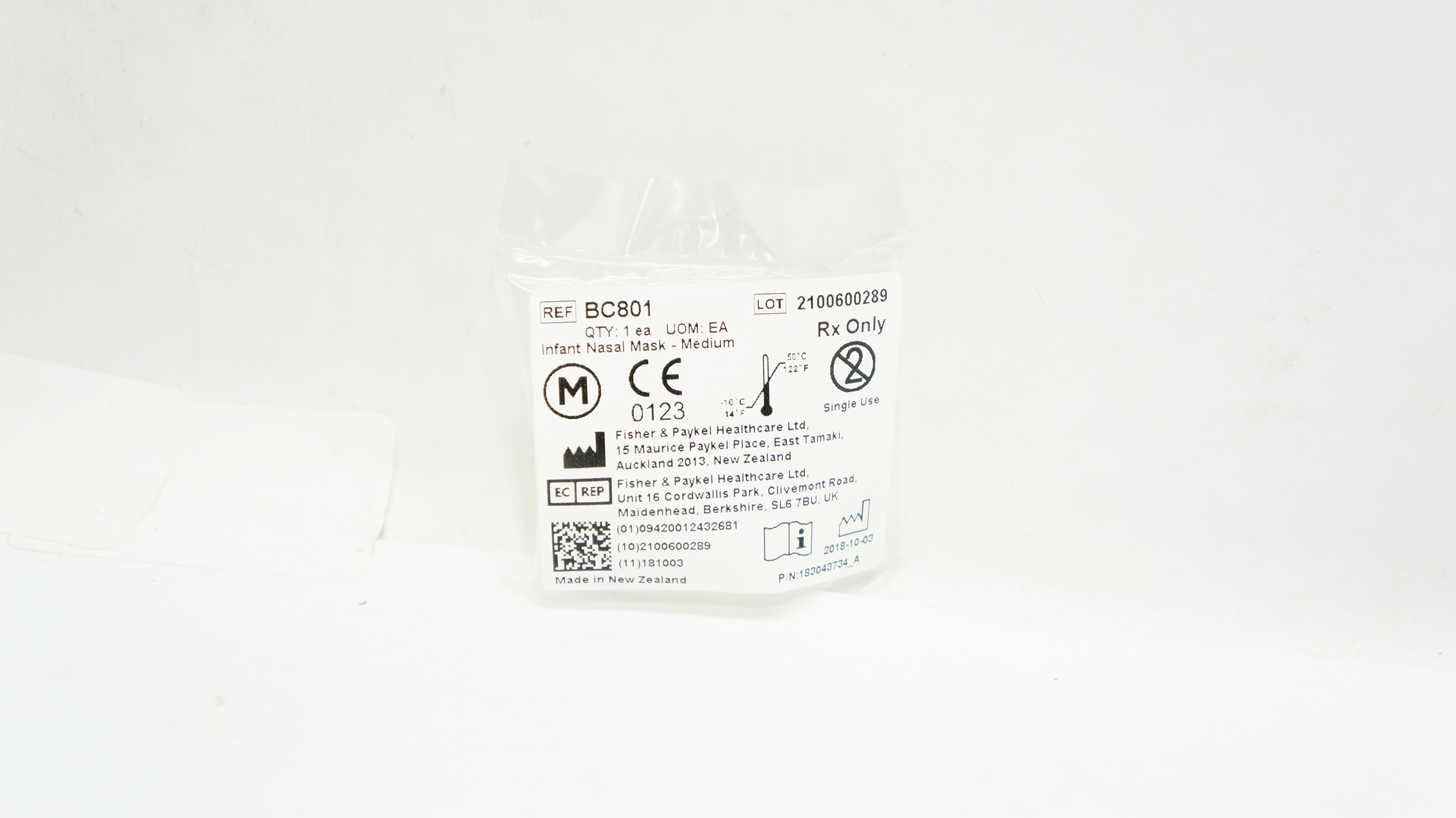 Fisher & Paykel BC801 Infant Nasal Mask-Medium