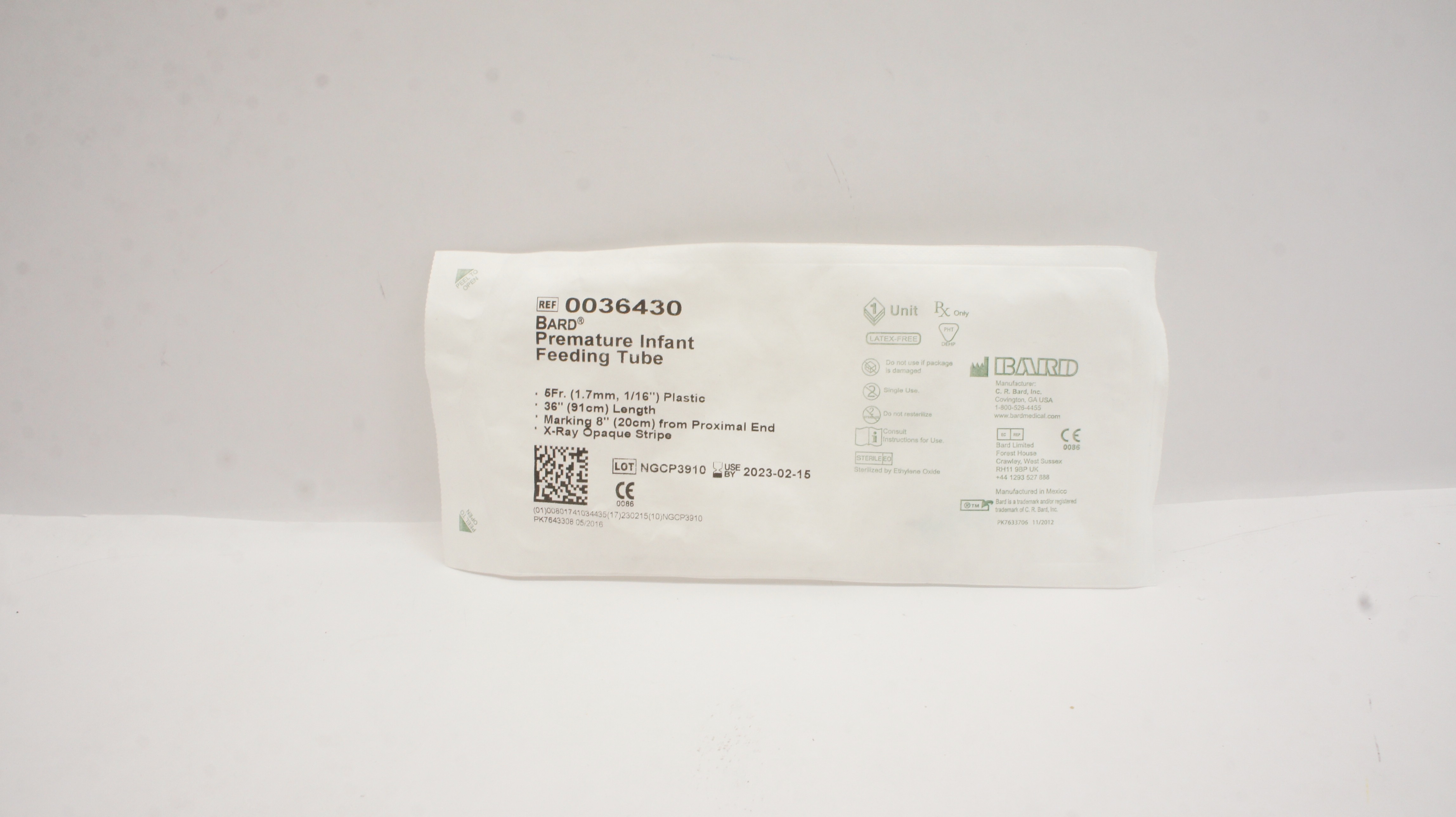 Bard 0036430 Premature Infant Feeding Tube 5Fr x 36 inch