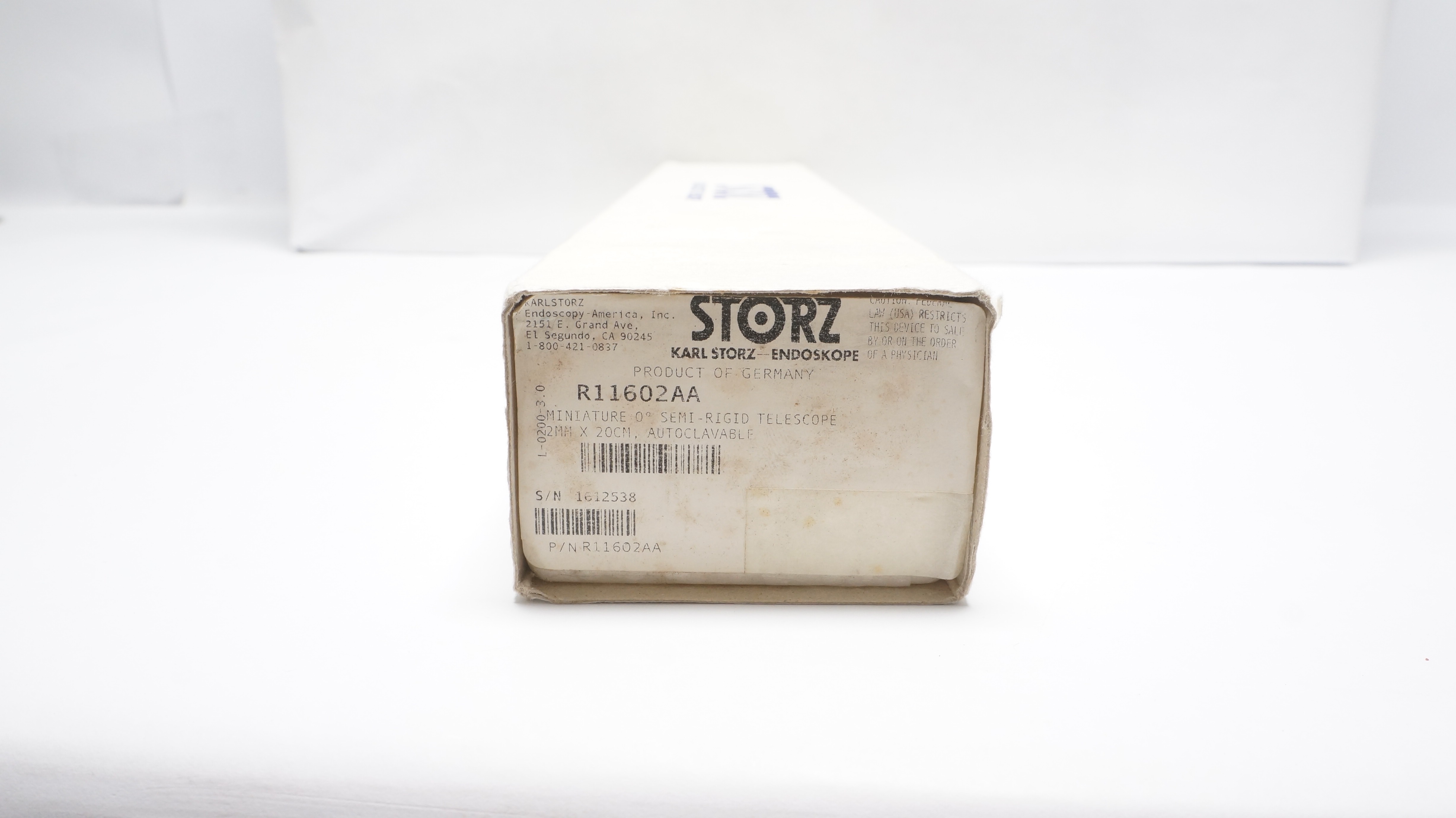 Karl Storz Endoscope R11602AA Miniature 0° Semi-Rigid Telescope 2mm x 20cm