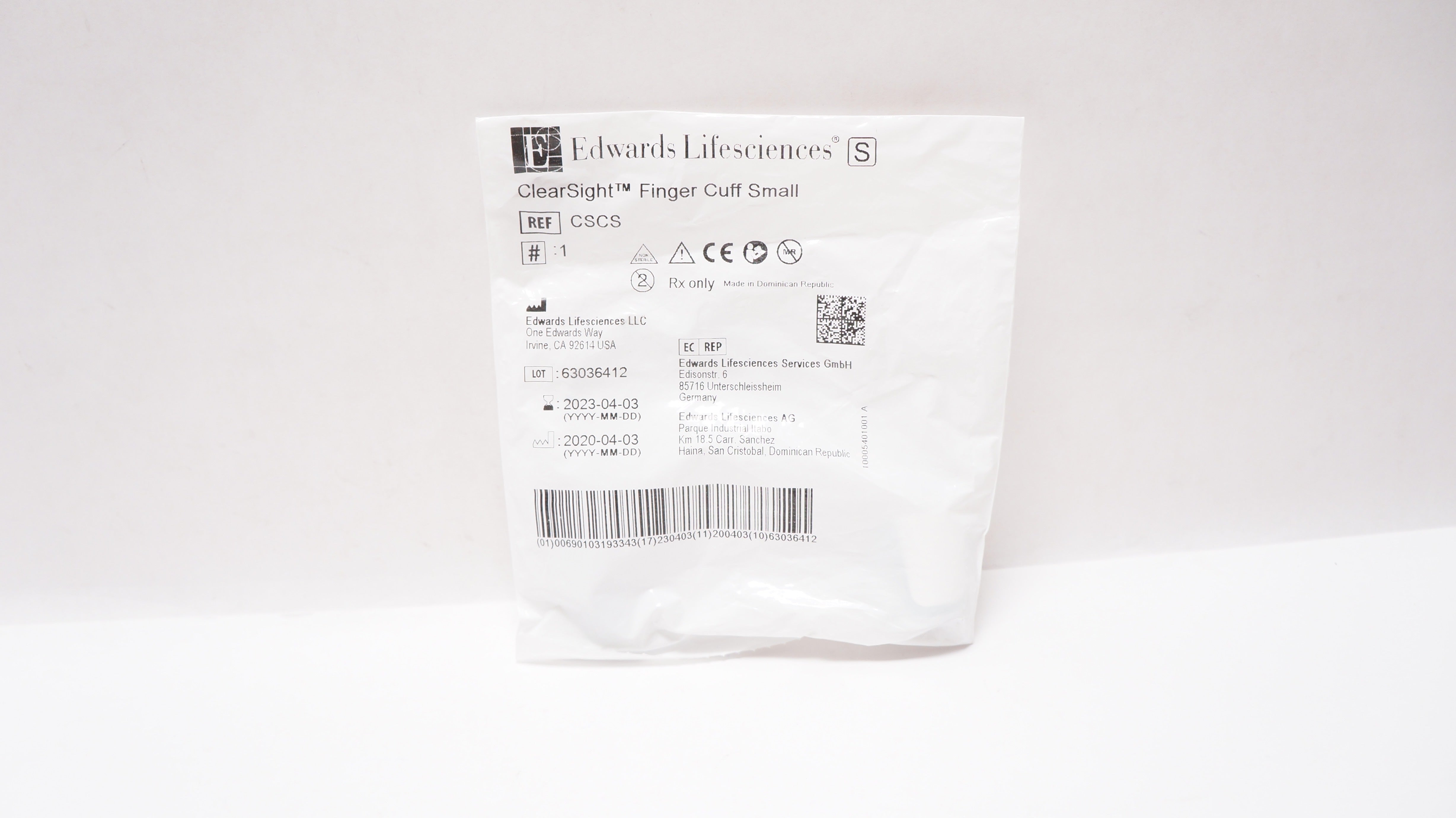 Edwards Lifesciences CSCS ClearSight Finger Cuff Small (x)