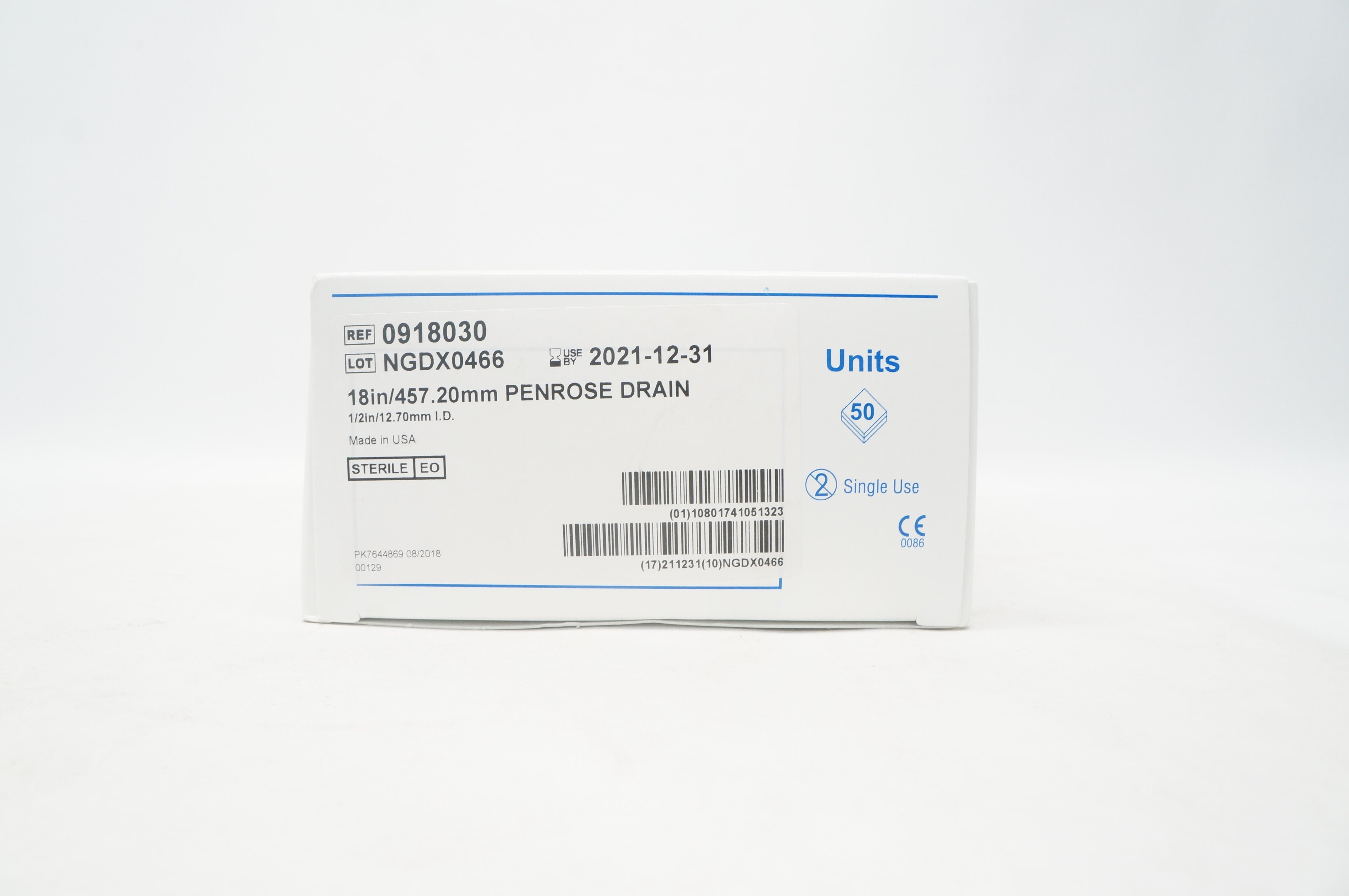 Bard 0918030 Davol Penrose Drain 18inchx457.20mm, 1/2inchx2.70mm ID - Box of 50