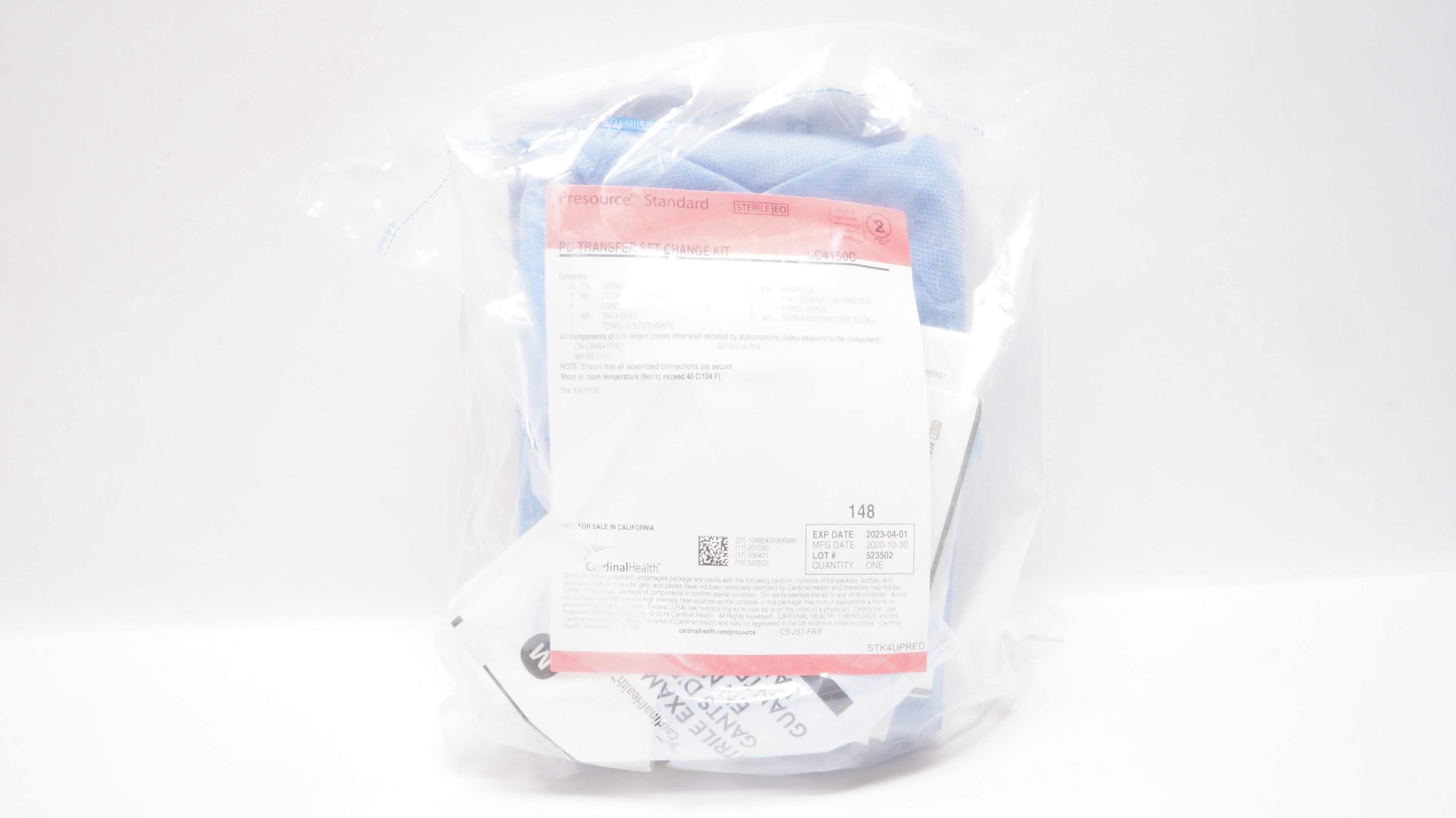 Cardinal Health 5C4150C Presource Standard PD Transfer Set Change Kit (x)