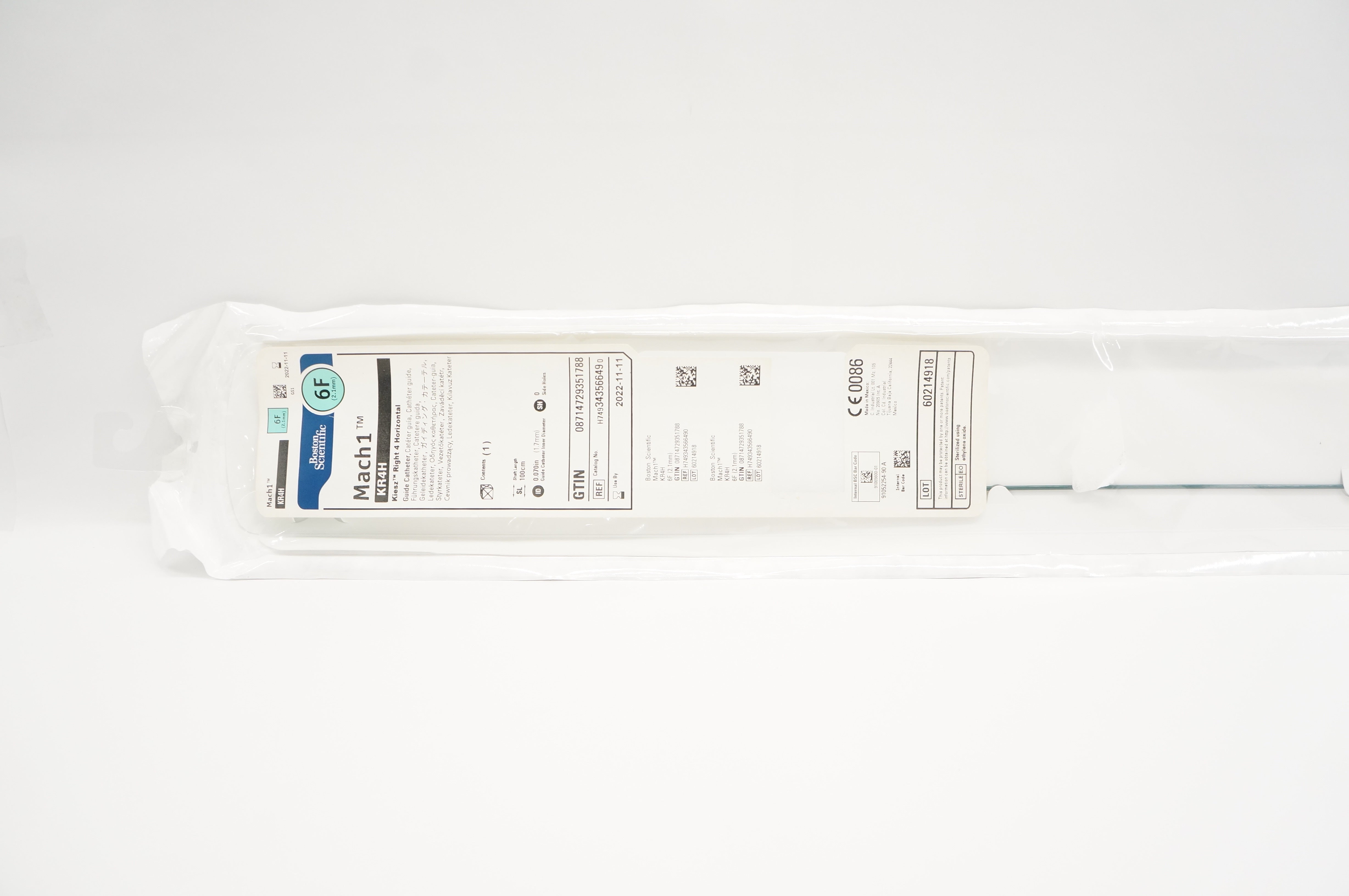 Boston Scientific H749343566490 Mach 1 KR4H Guide Cath. 6F x 100cm x 0