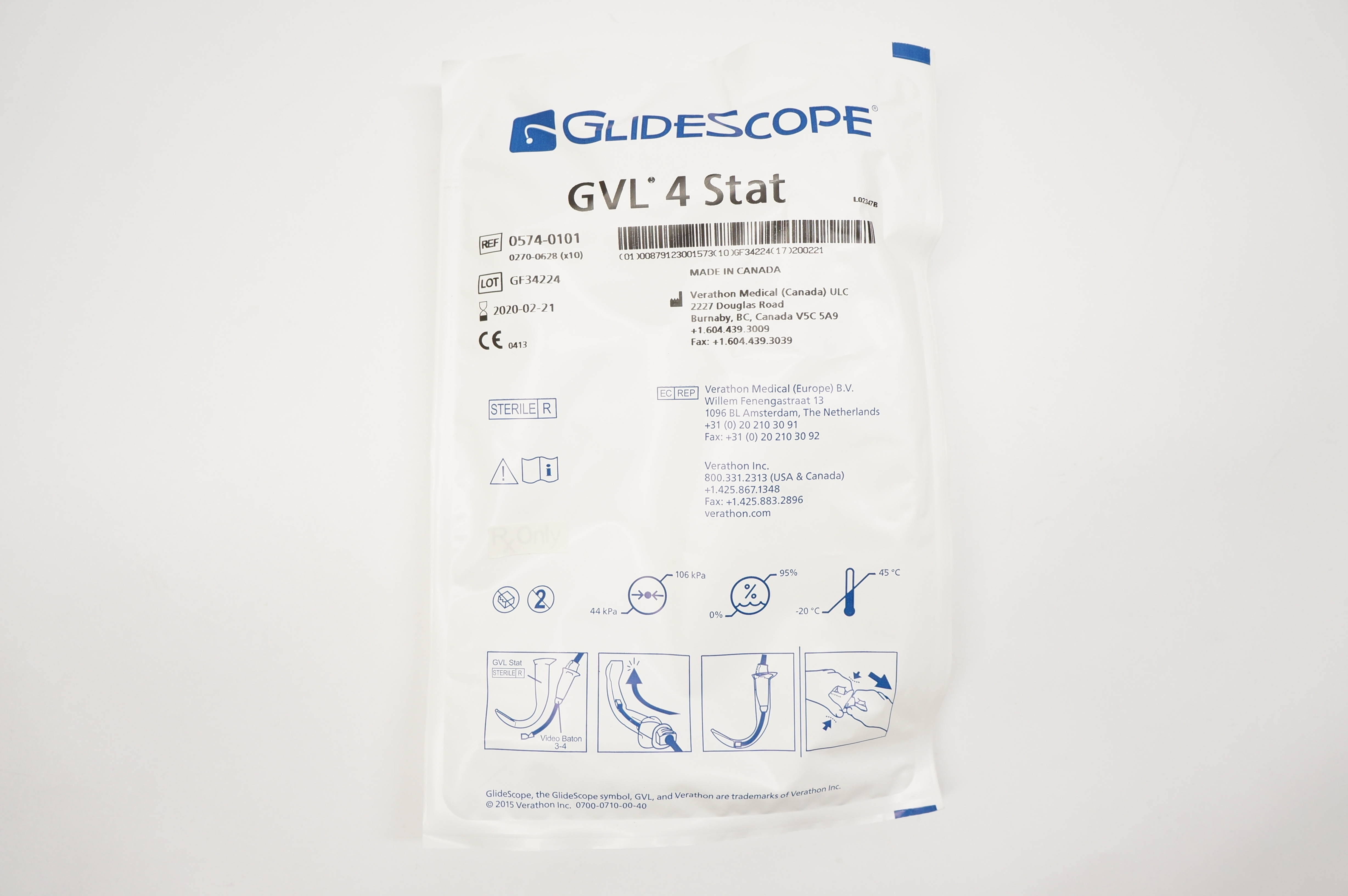 Verathon Medical 0574-0101 GlideScope GVL 4 Stat (x)