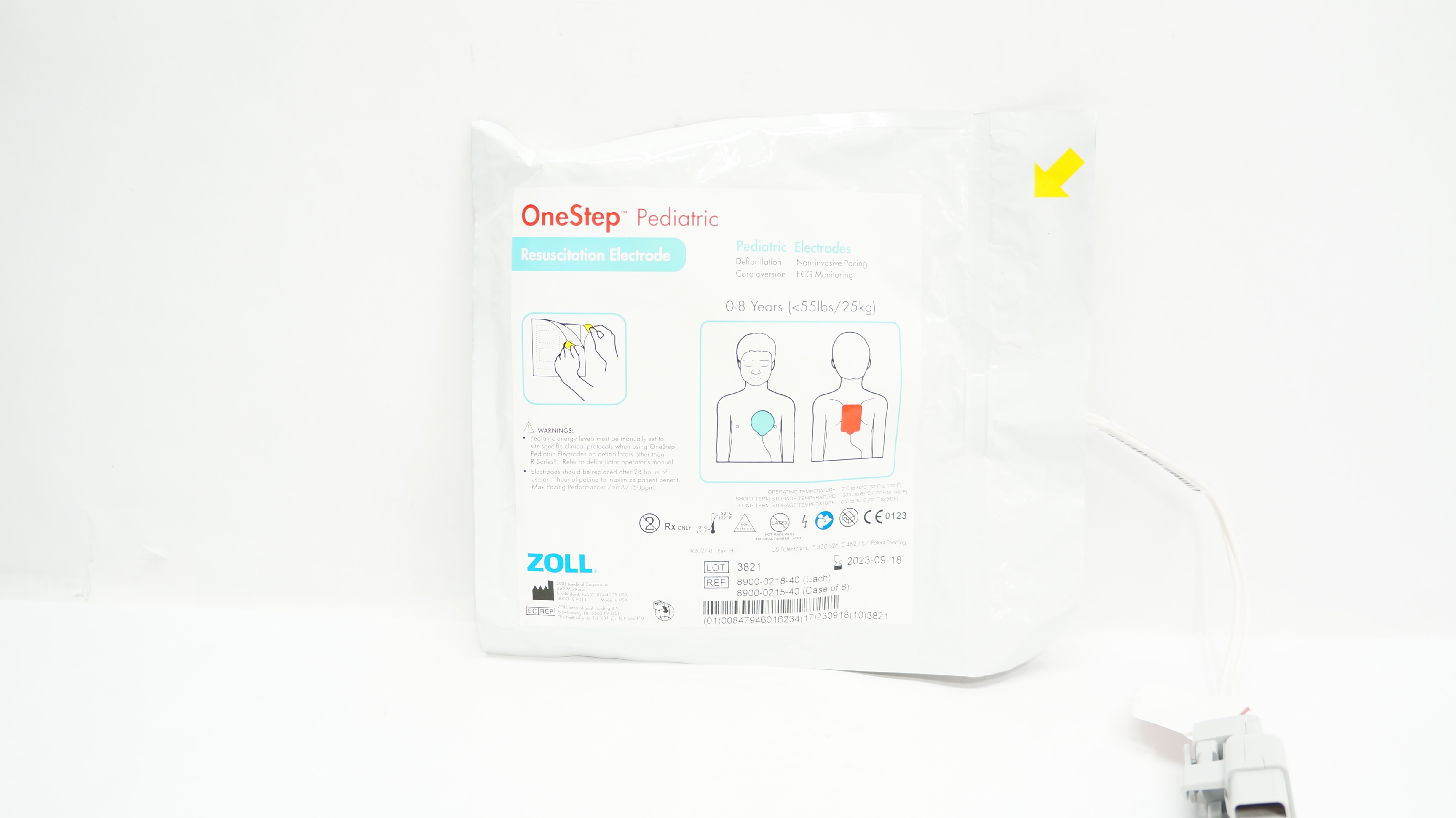 Zoll 8900-0218-40 OneStep Pediatric Resuscitation Electrode 0-8 Years <55lbs (x)