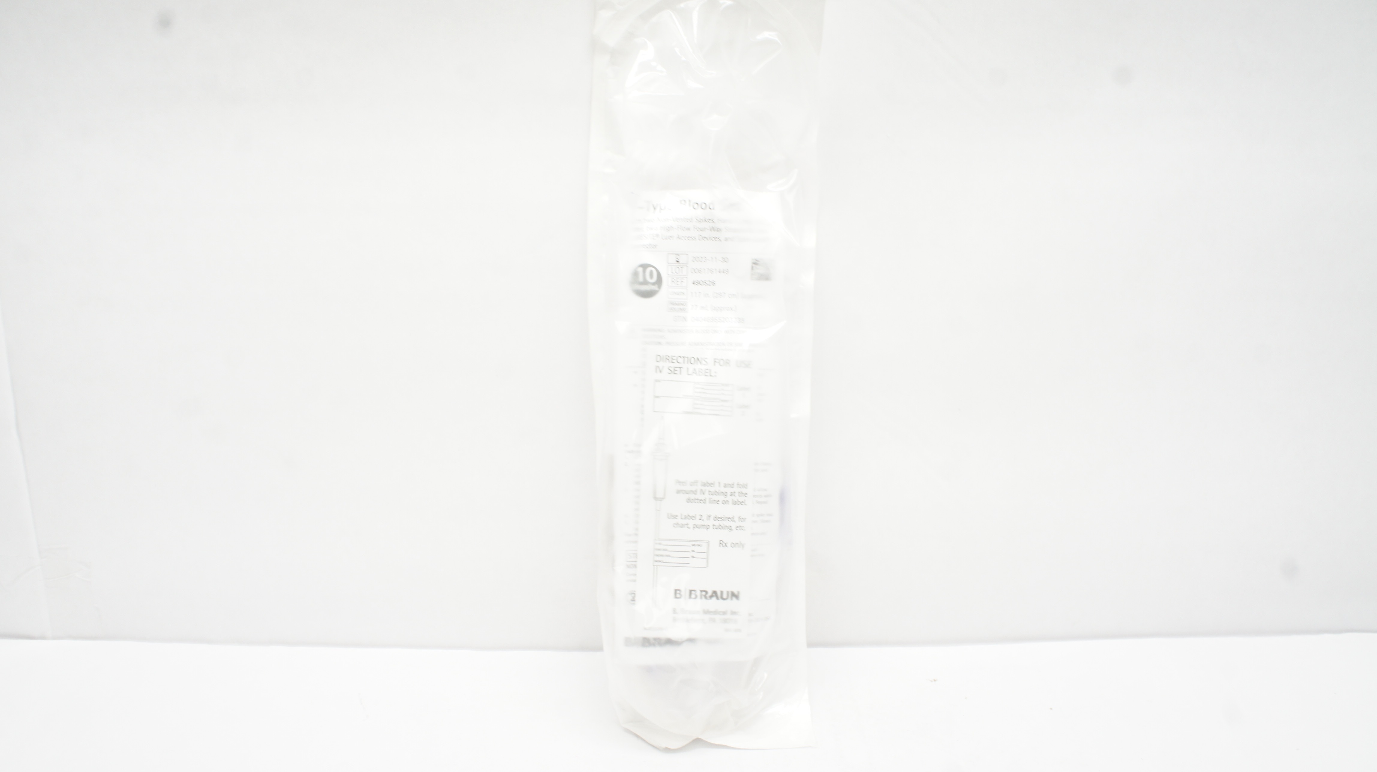 Braun 490526 Y-Type Blood Set, 2 Caresite Lads, 117in (x)