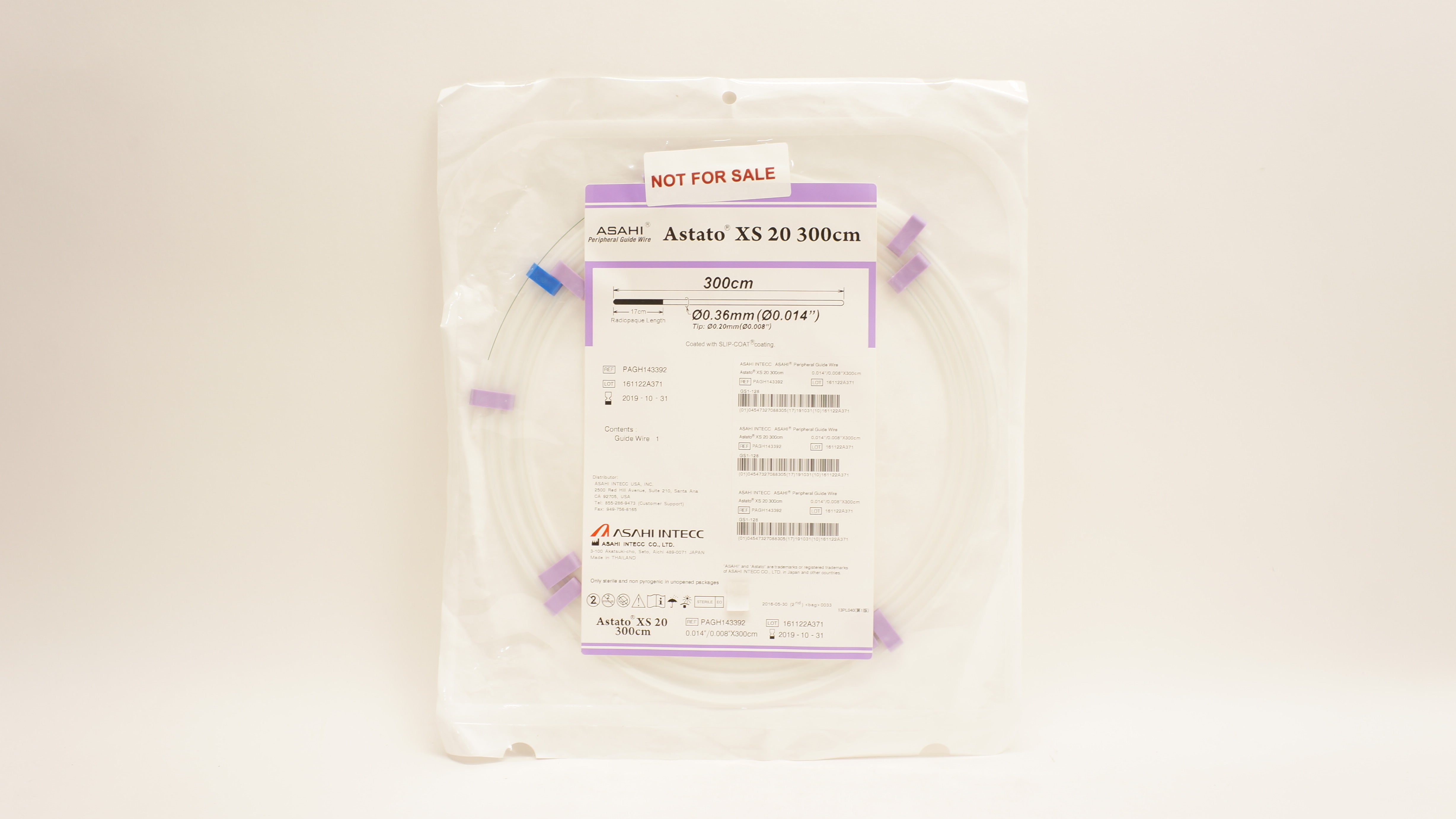 Asahi PAGH143392 Astato XS, PTCA Guide Wire 0.014inch x 300cm (x)