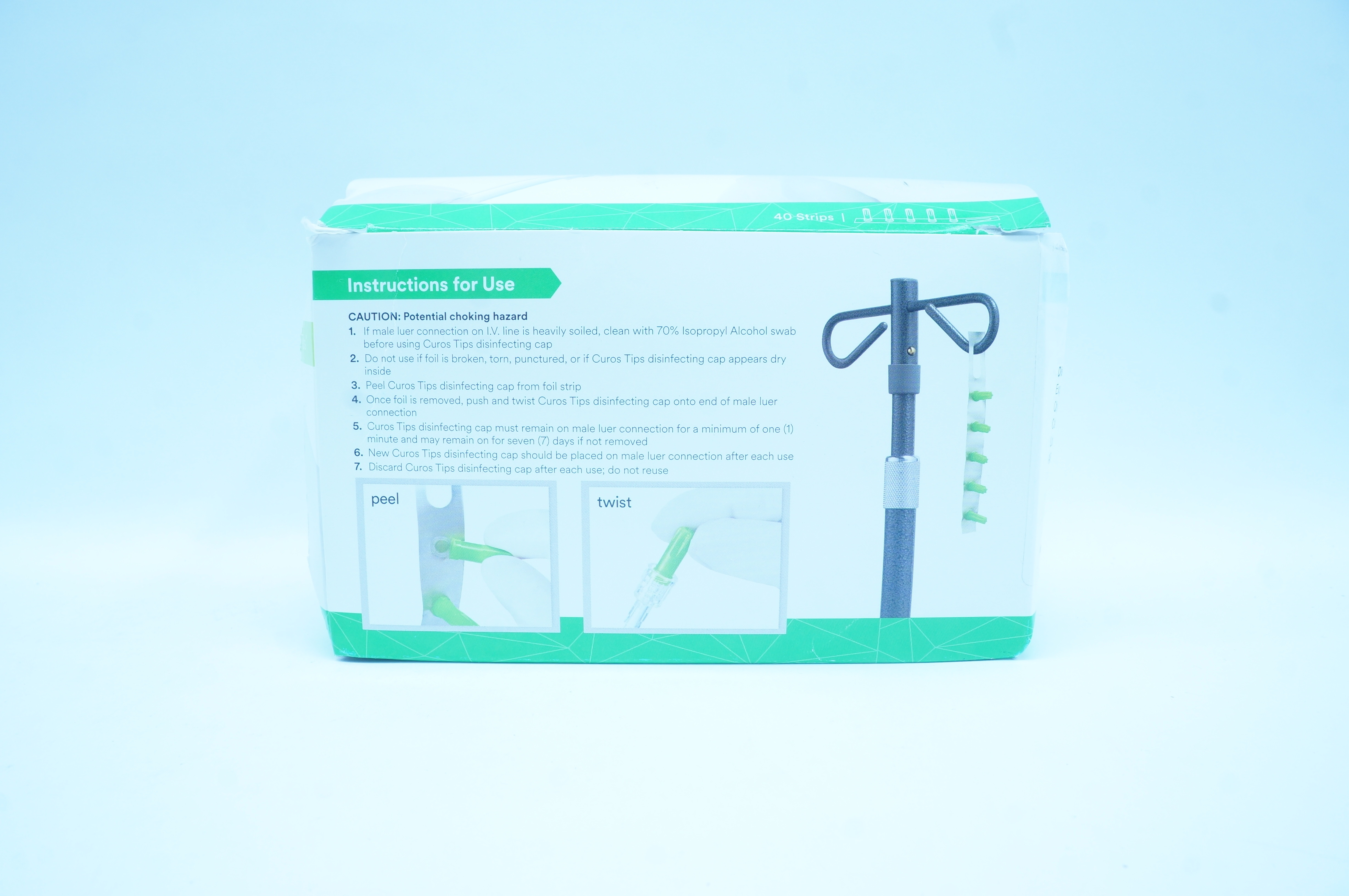 3M CM5-200 Curos Disinfecting Cap Strip for Male Luers - Box of 40