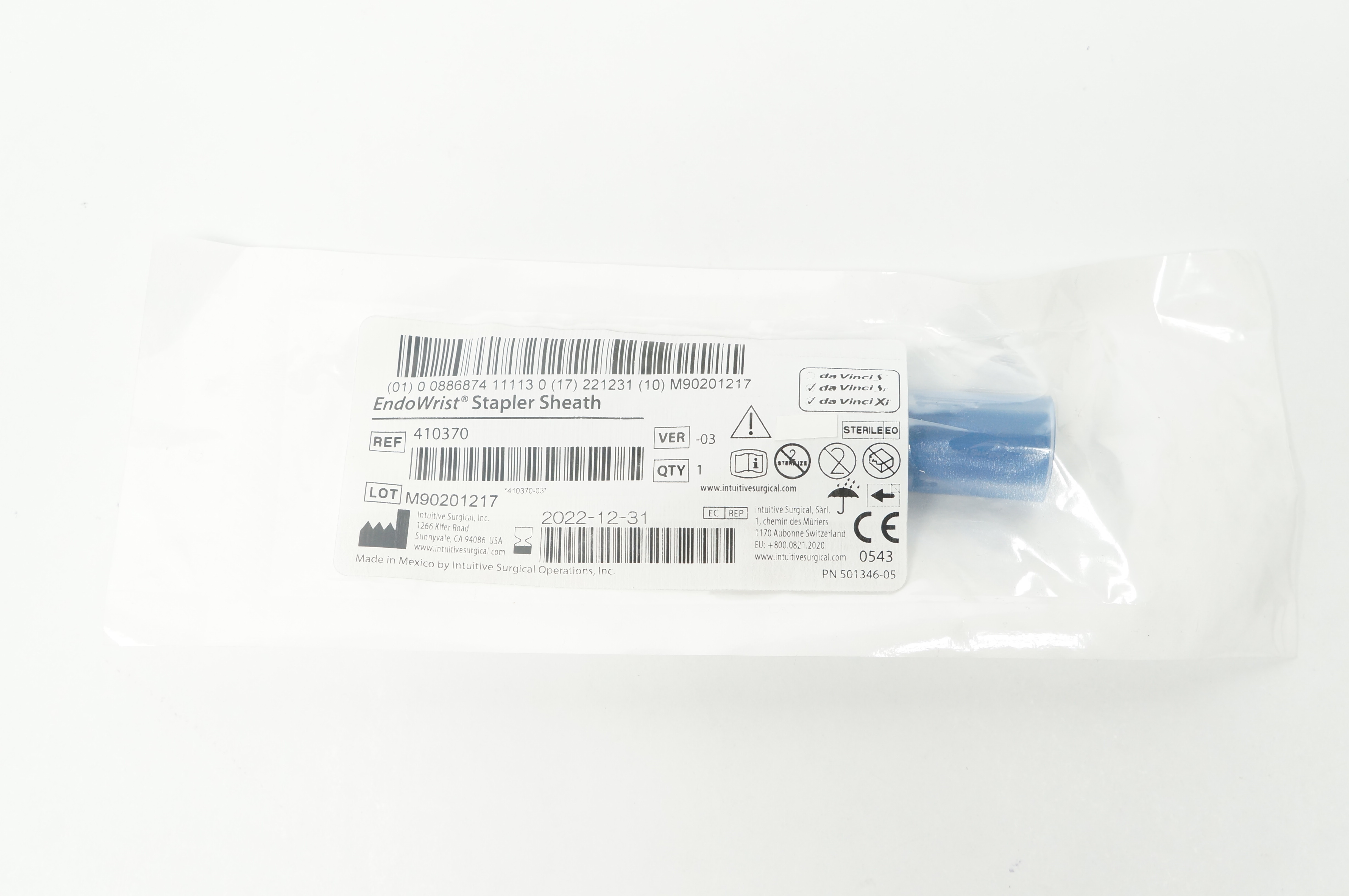 Intuitive Surgical 410370 da Vinci Si da vinci Xi EndoWrist Stapler Sheath
