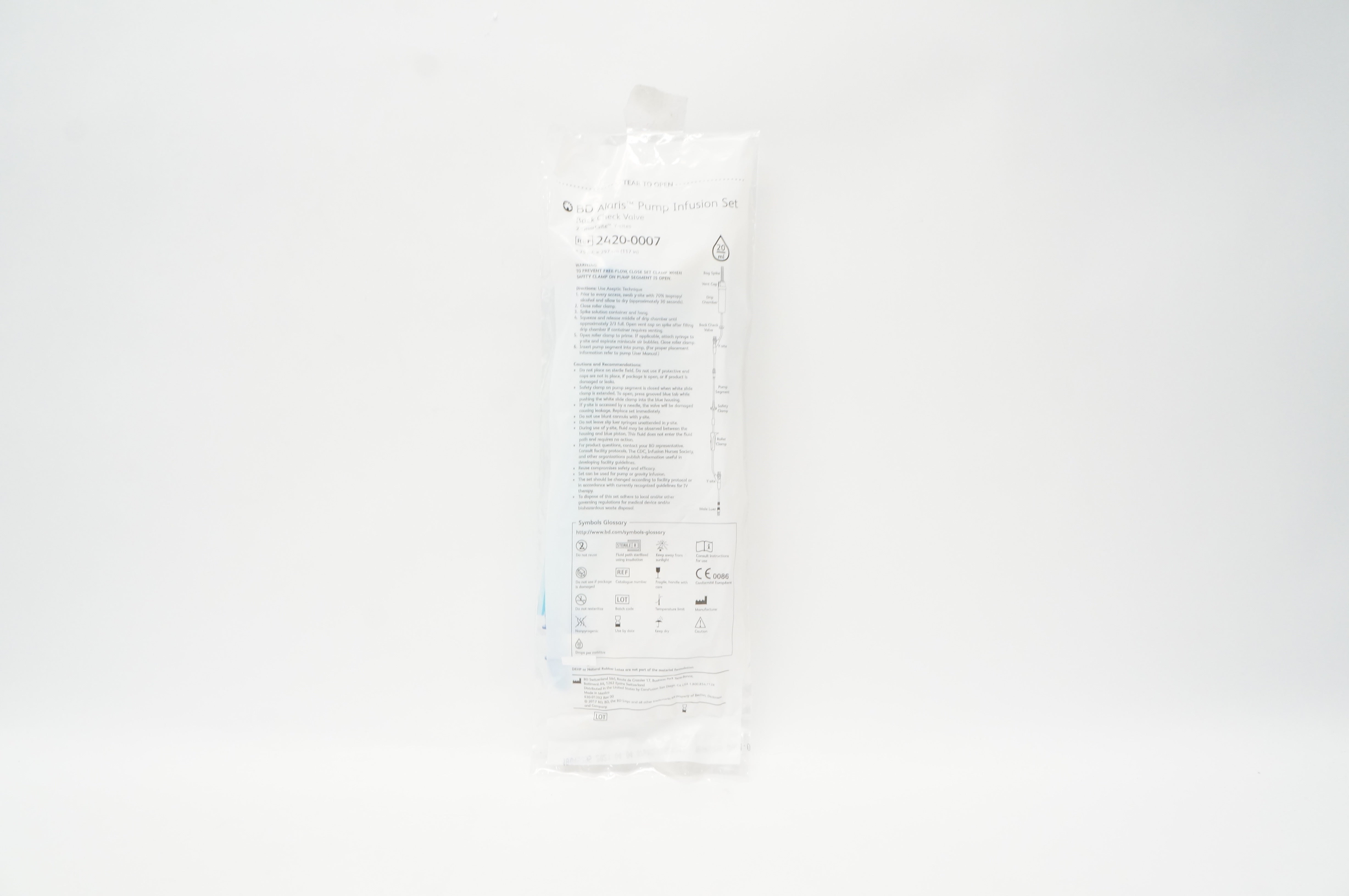 BD 2420-0007 Alaris Pump Infusion Set Back Check Valve 20ml (x)