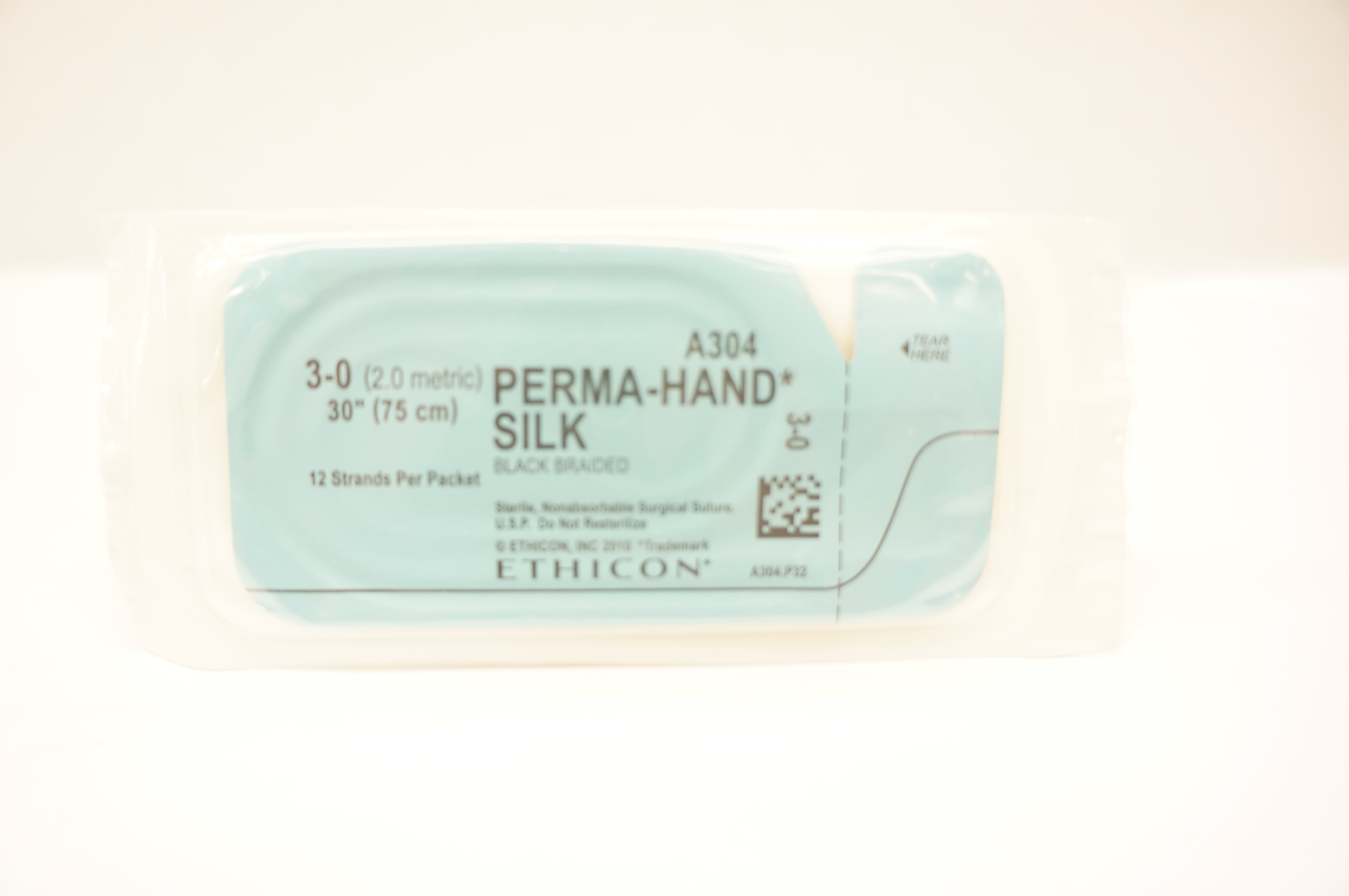 Ethicon A304 3-0 Perma-Hand Silk Black Braided Surgical Stre, 30 inch