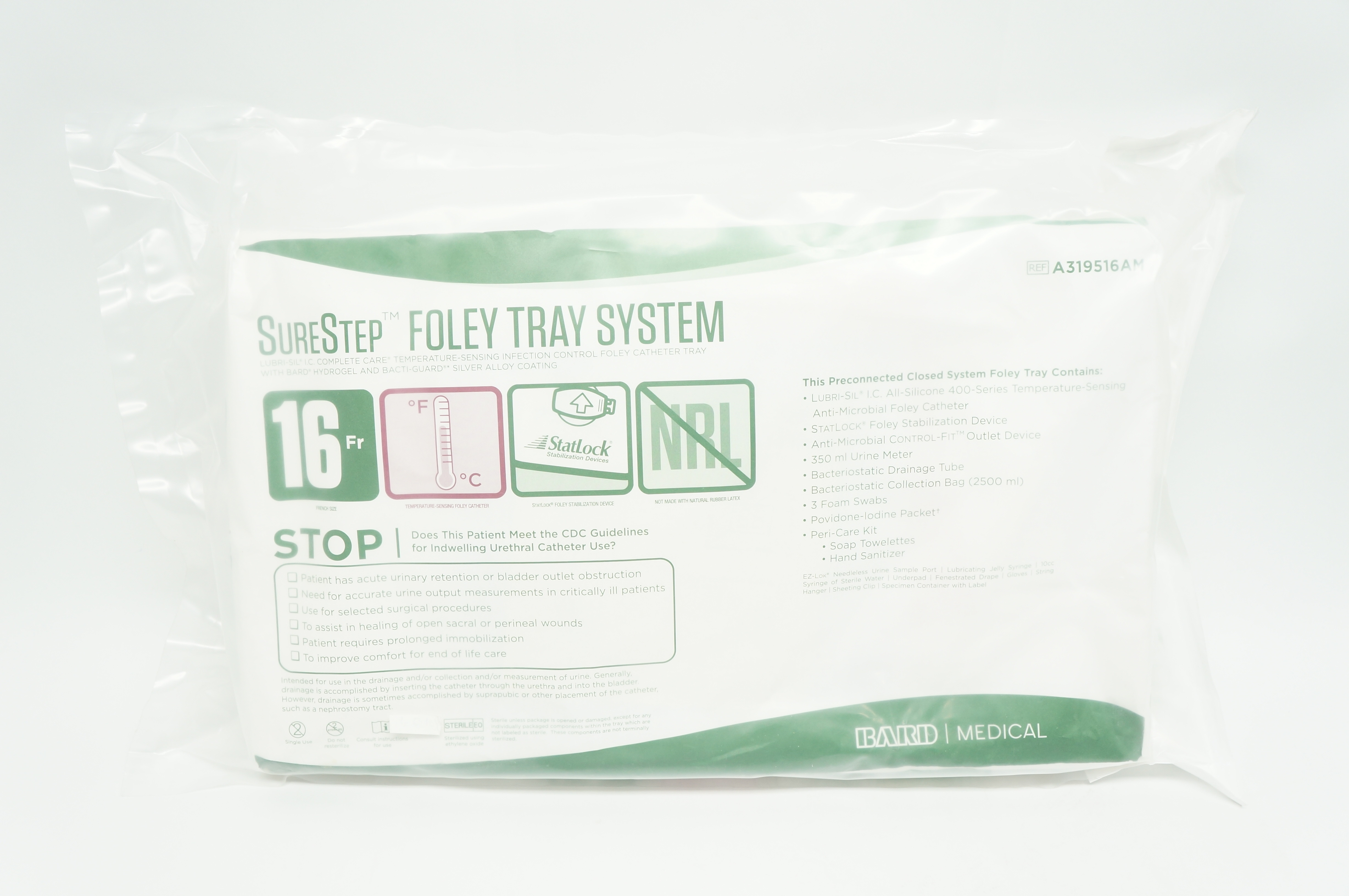 Bard A319516AM SuperStep Lubri-Sil Foley Tray System 16Fr