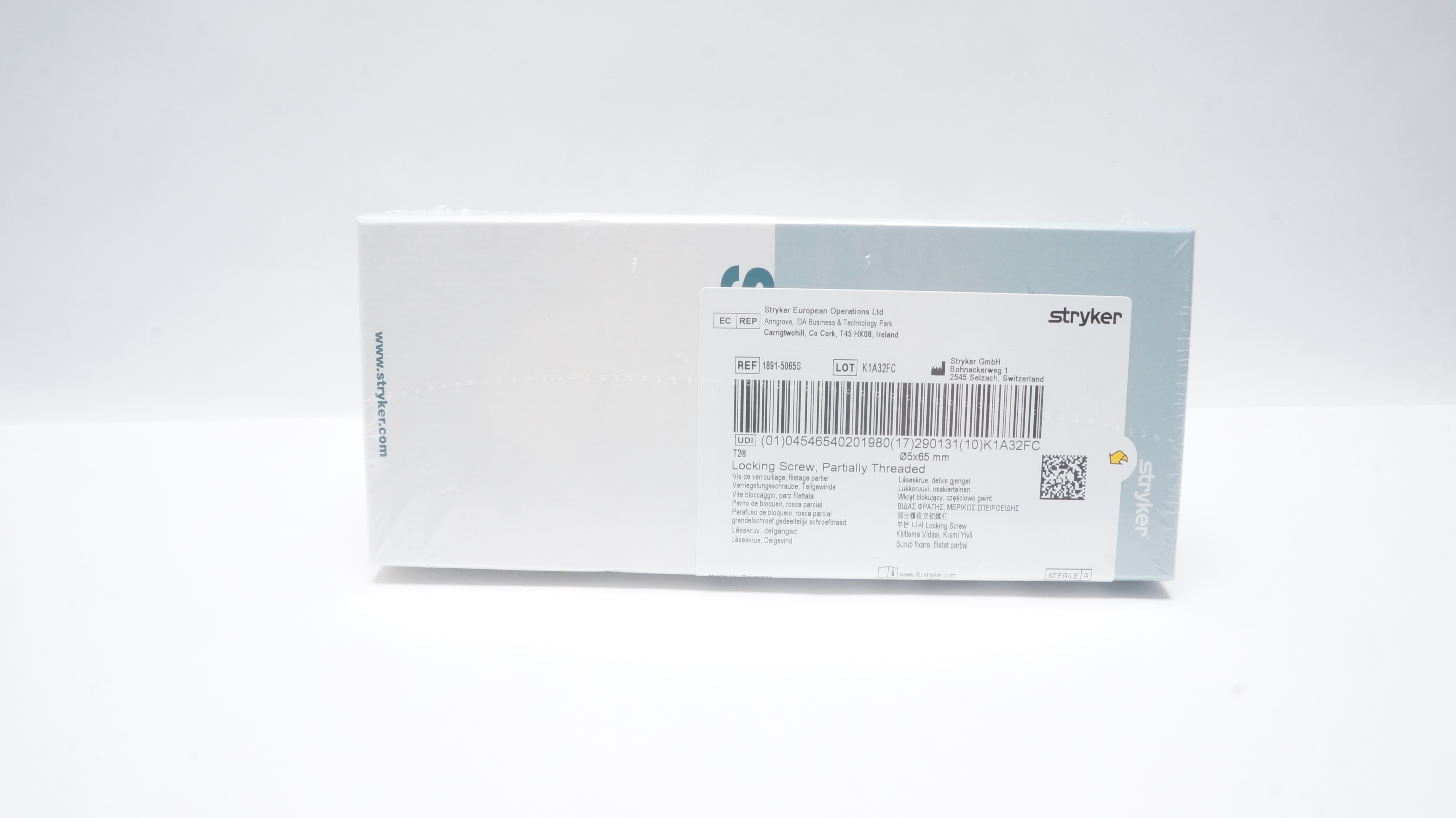Stryker 1891-5065S T2 Locking Screw,Partially Threaded 5x65mm