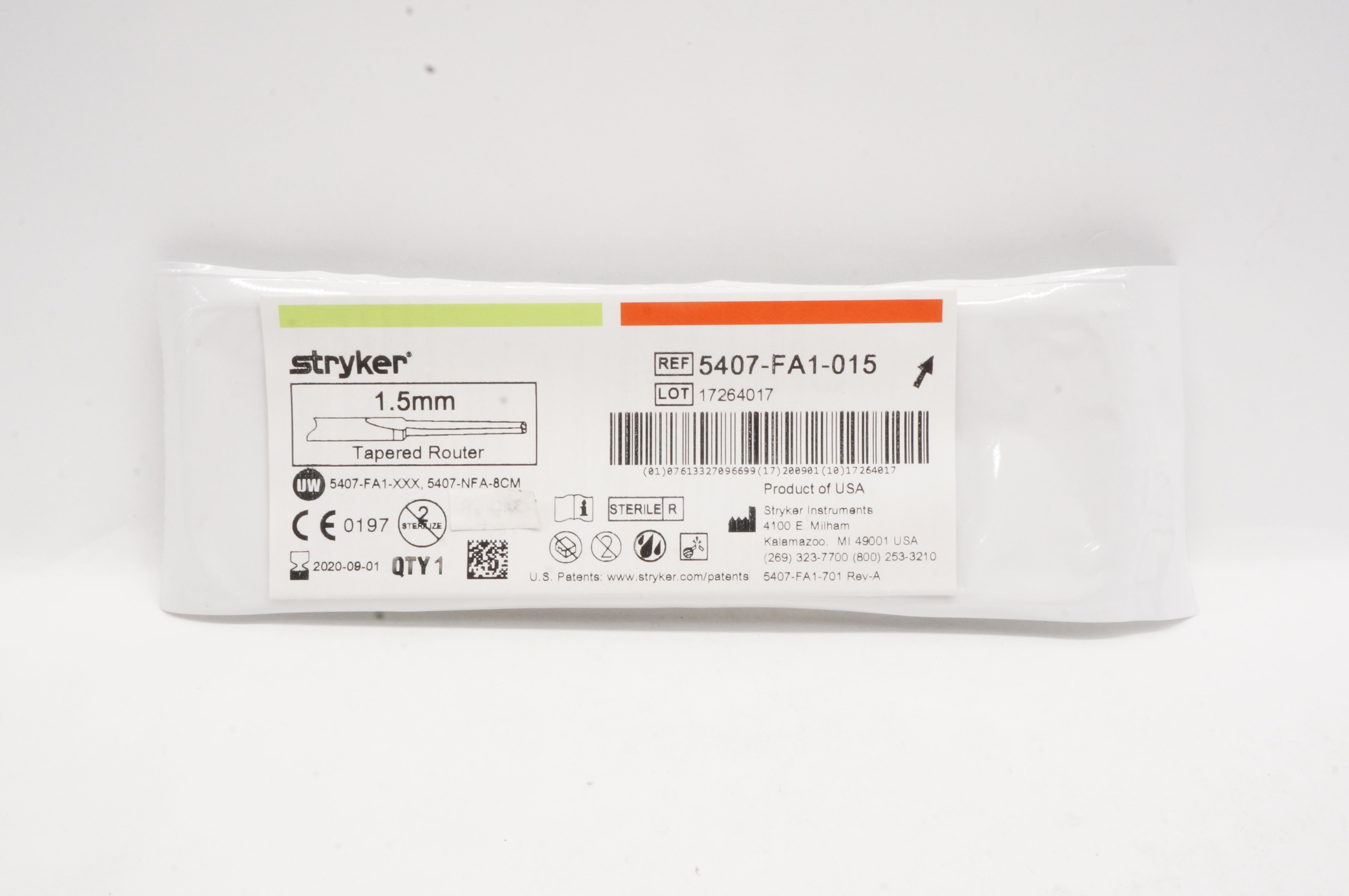 Stryker 5407-FA1-015 Tapered Router 1.5mm (x)