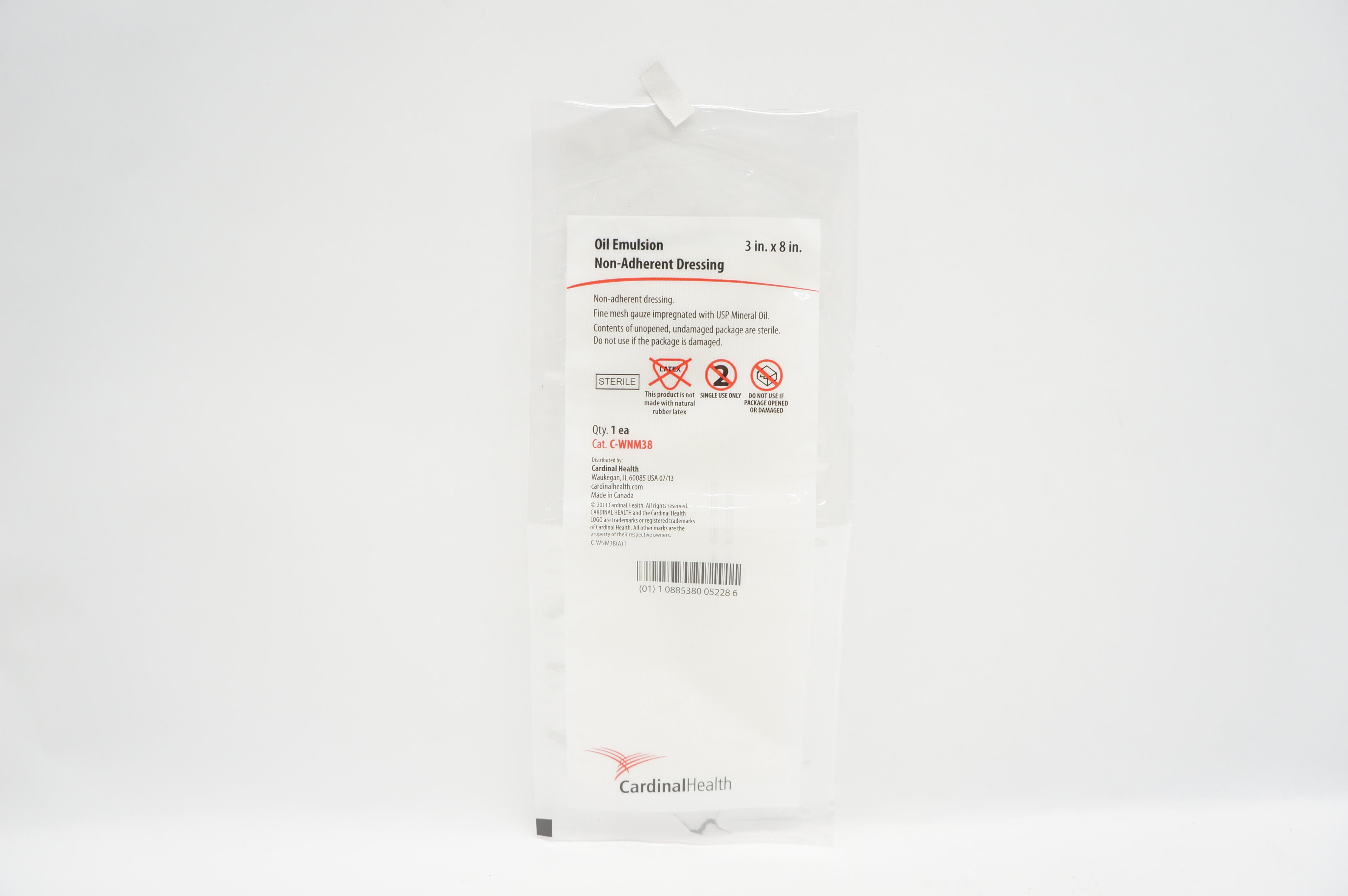 Cardinal Health C-WNM38 Oil Emulsion Non-Adherent Dressing 3inch x 8inch